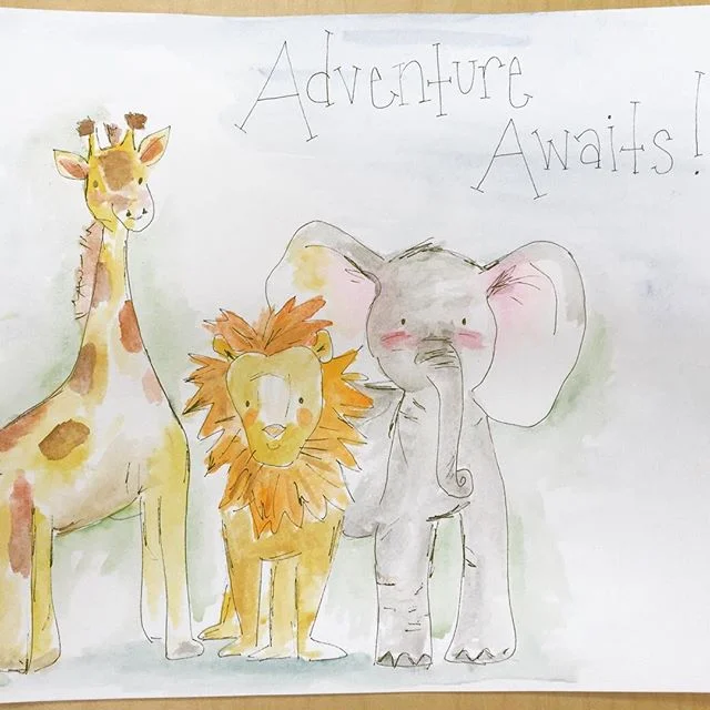 Decorating a nursery? Have a baby shower coming up? Commission your own custom artwork like these cuties 
3penniesdesigns.com 
#1ofakind #watercolorsoohlala #3penniesdesigns