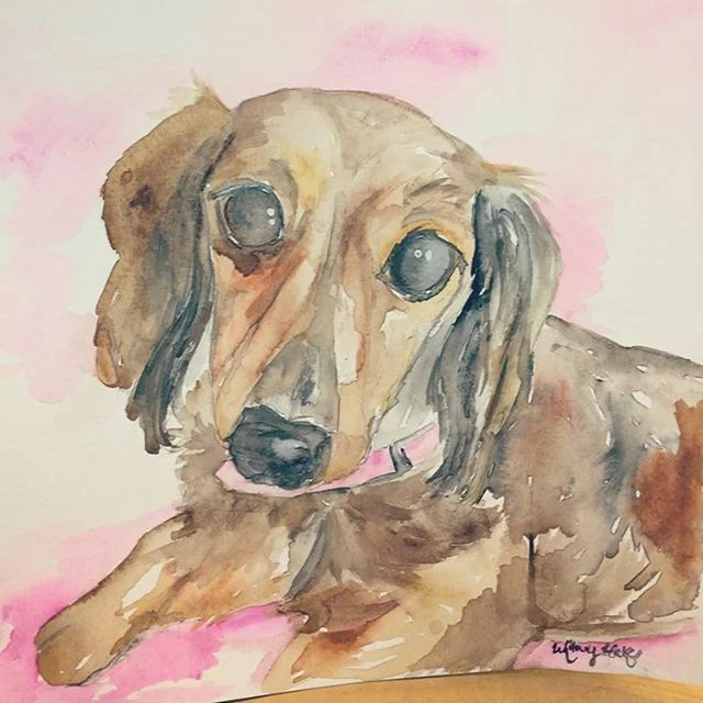 I had fun painting this little cutie :) Order your commissioned pet painting today!!! 3penniesdesigns.com