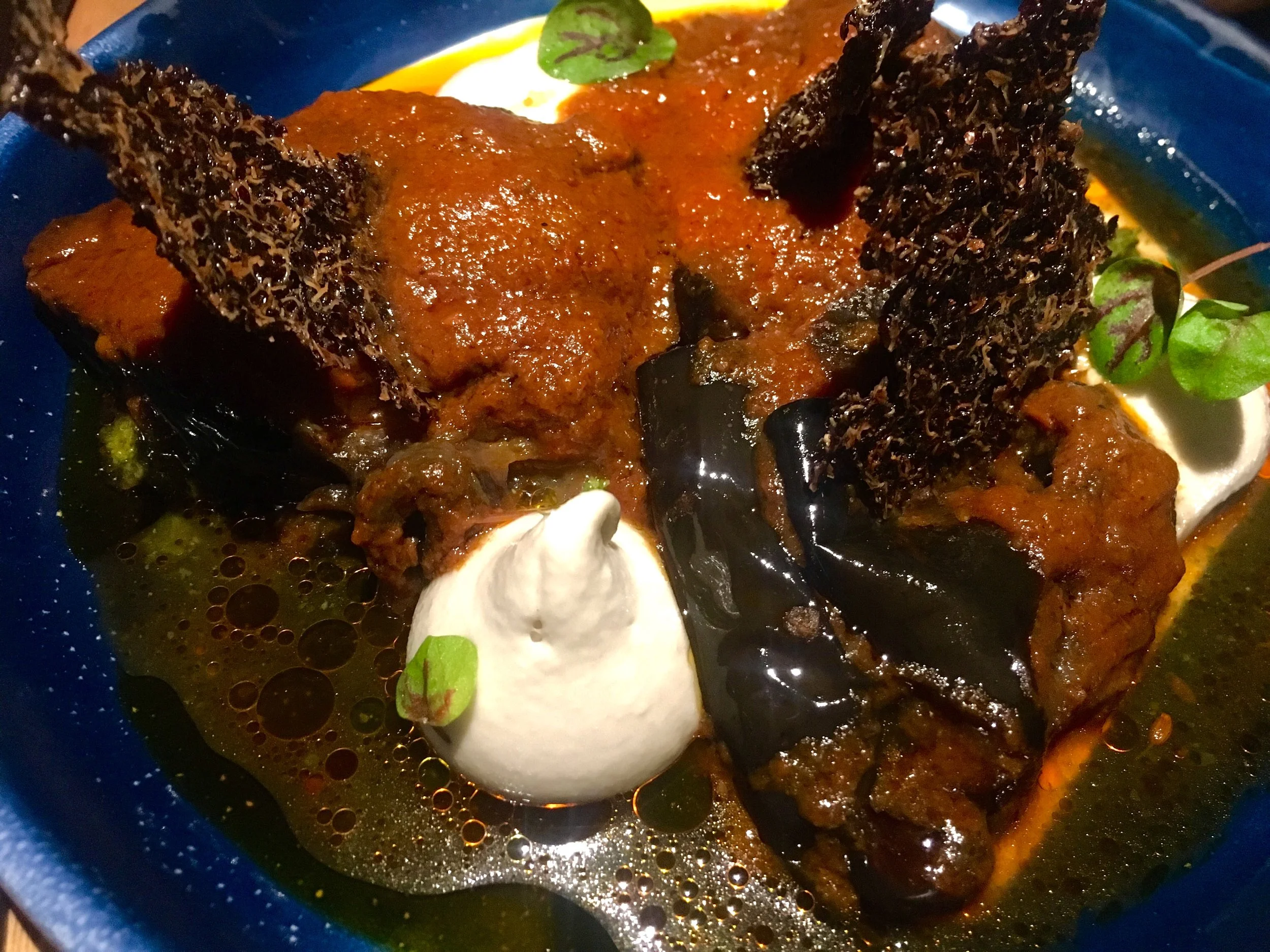 Yummy eggplant dish at the Transformer in Melbourne