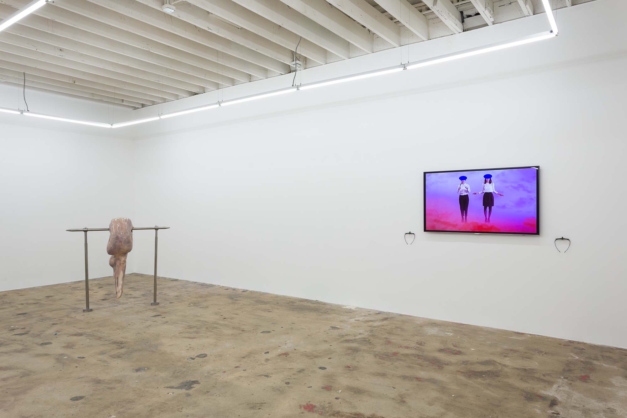 In the Flesh Part ll: Potential Adaptations , installation view (Ivana Basic, Cecile B. Evans)