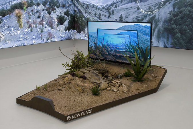 Timur Si-Qin, Mirrorscape Effigy , 2015, installation view