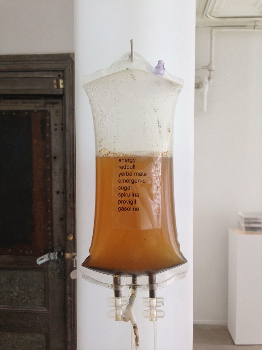Josh Kline, Energy Drip , 2013 (installation view)
