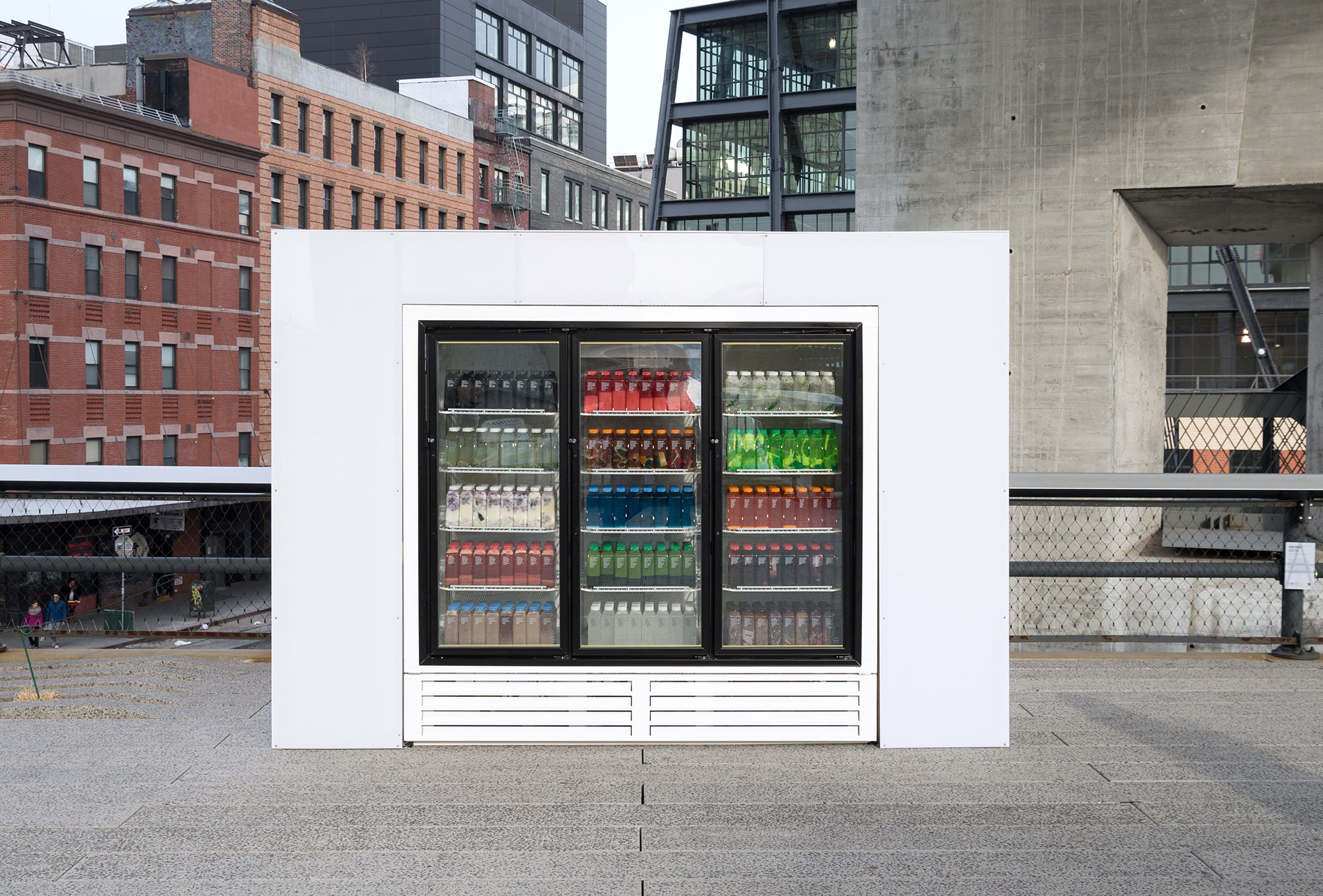 Josh Kline, Skittles , 2014, installation view