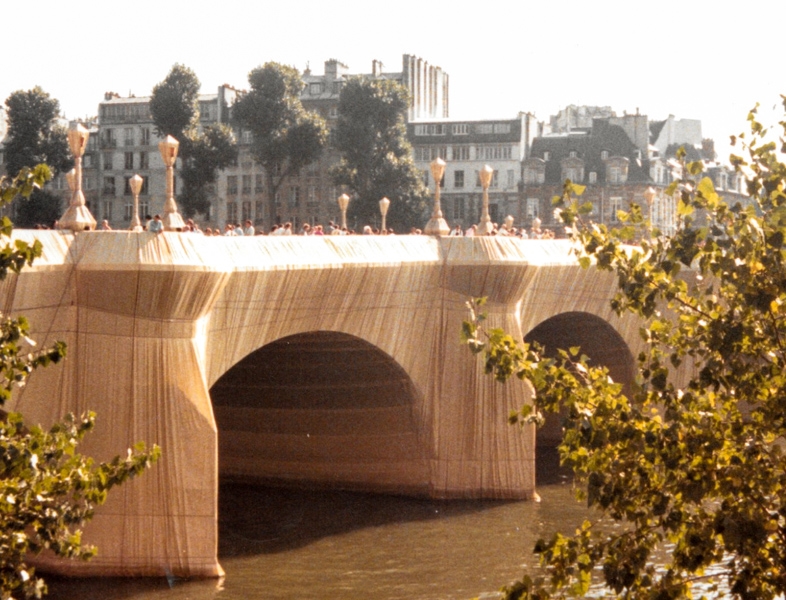  In 1985, Christo and Jeanne-Claude wrapped the Pont-Neuf, the oldest bridge in Paris. The artists' vision for the project was conceived in 1975. It was the last time they had an idea for a wrapping. 