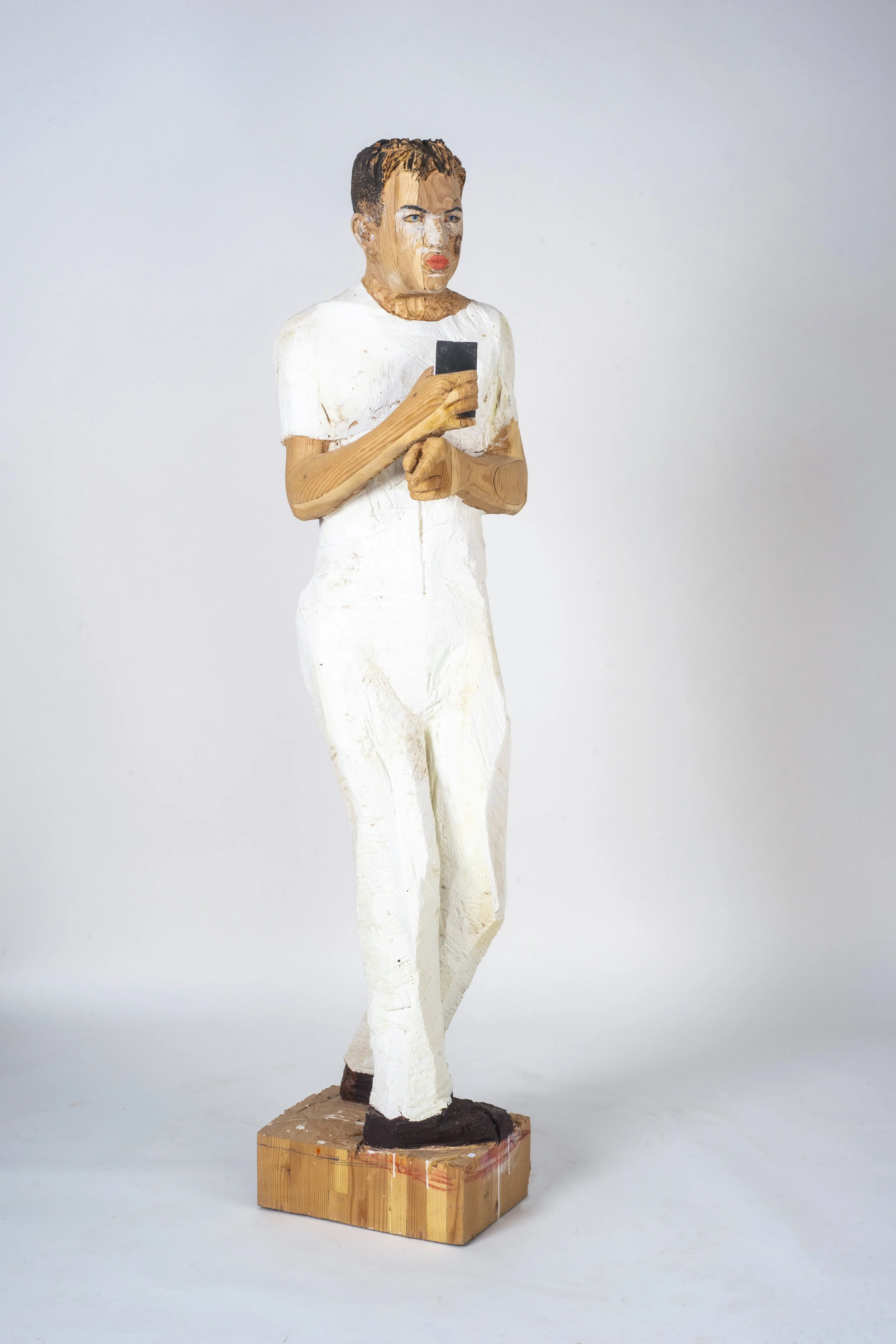 Male selfie, 72X14X11", Wood and paint, 2018