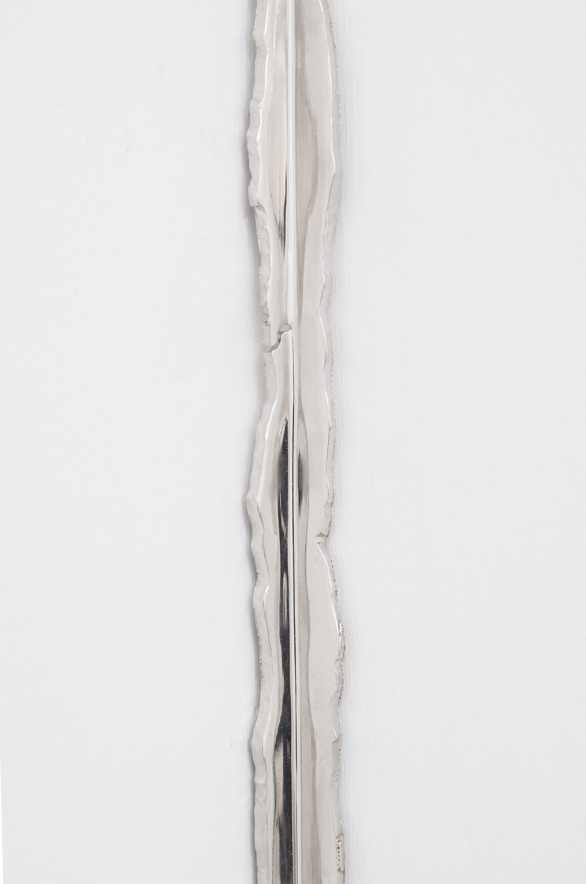 Corner (Detail), Nickel plated mirror polished steel, 110 X 3 inches, 2013