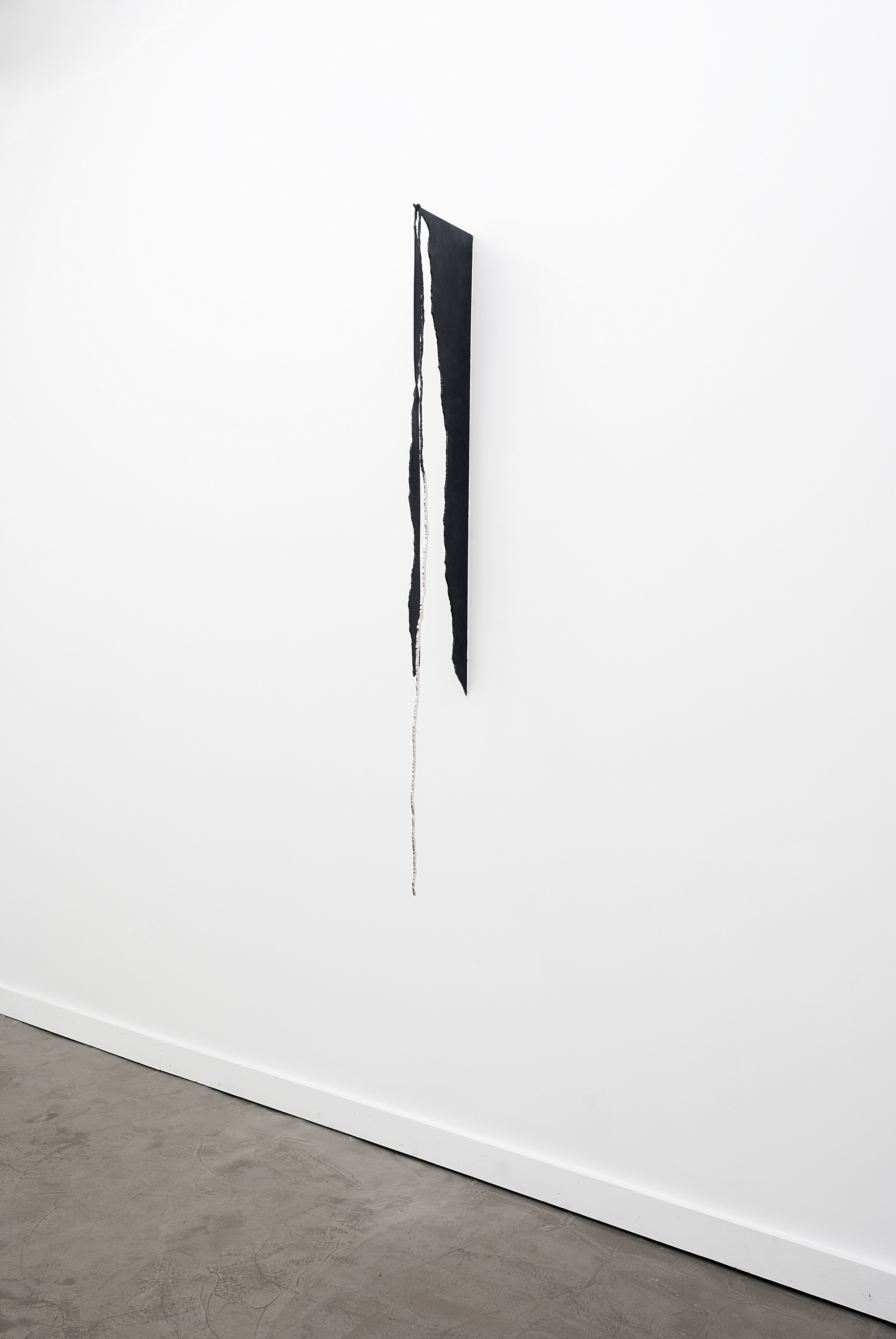 Cascade, Enamel and steel with graphite and nickel plating, 70 X 10 inches, 2013