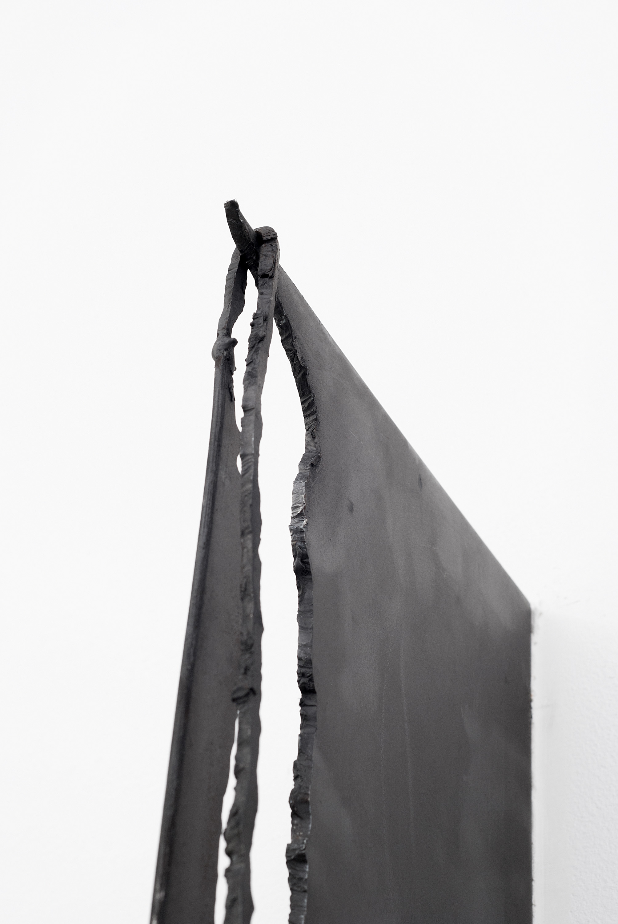 Cascade (Detail), Enamel and steel with graphite and nickel plating, 70 X 10 inches, 2013