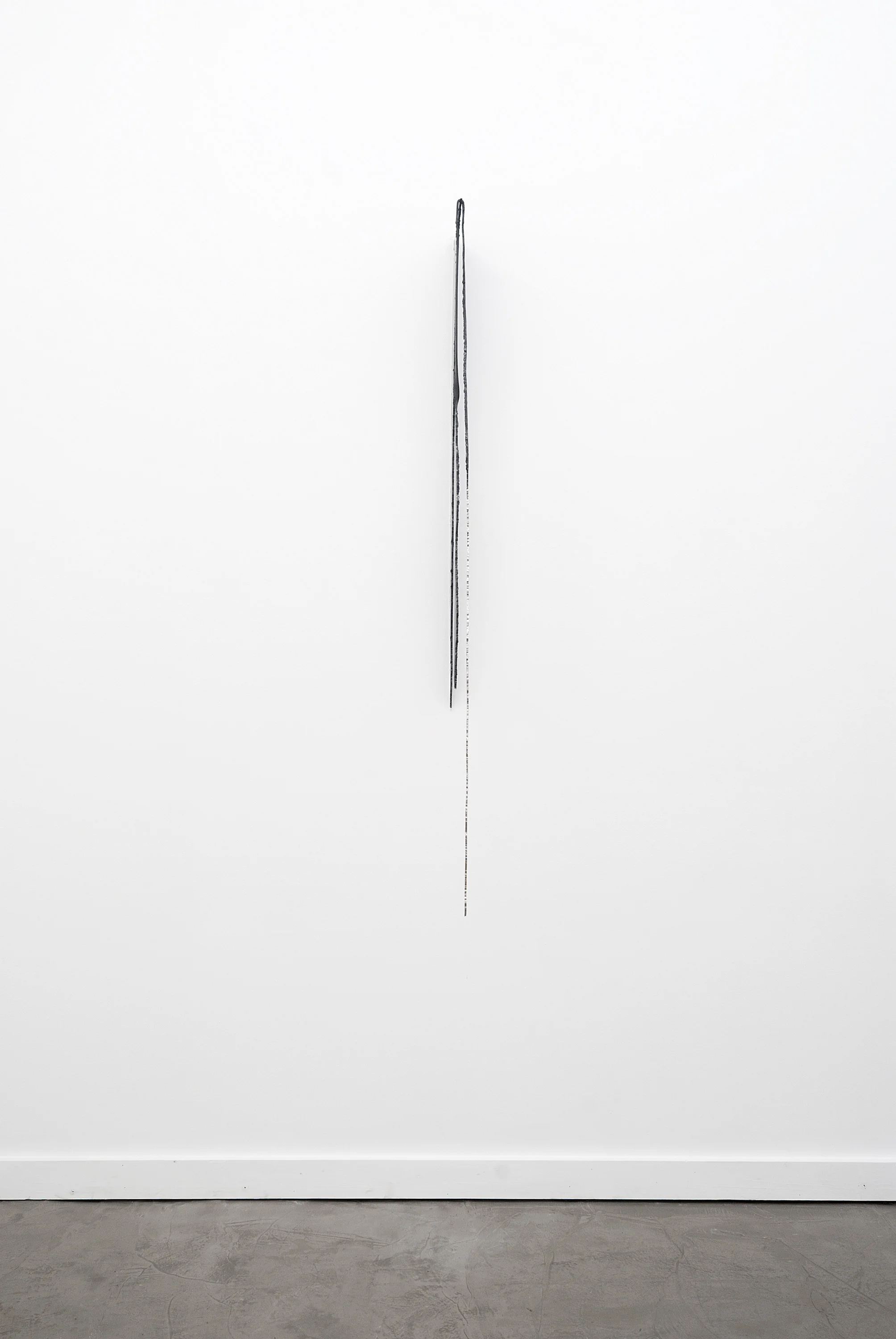 Cascade (Detail), Enamel and steel with graphite and nickel plating, 70 X 10 inches, 2013