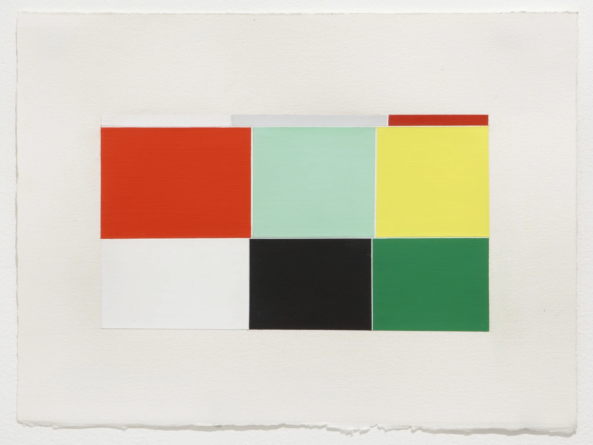 Ss. 115, Stress (FHD17), Gesso and house paint in paper, 11 X 15 inches 2017