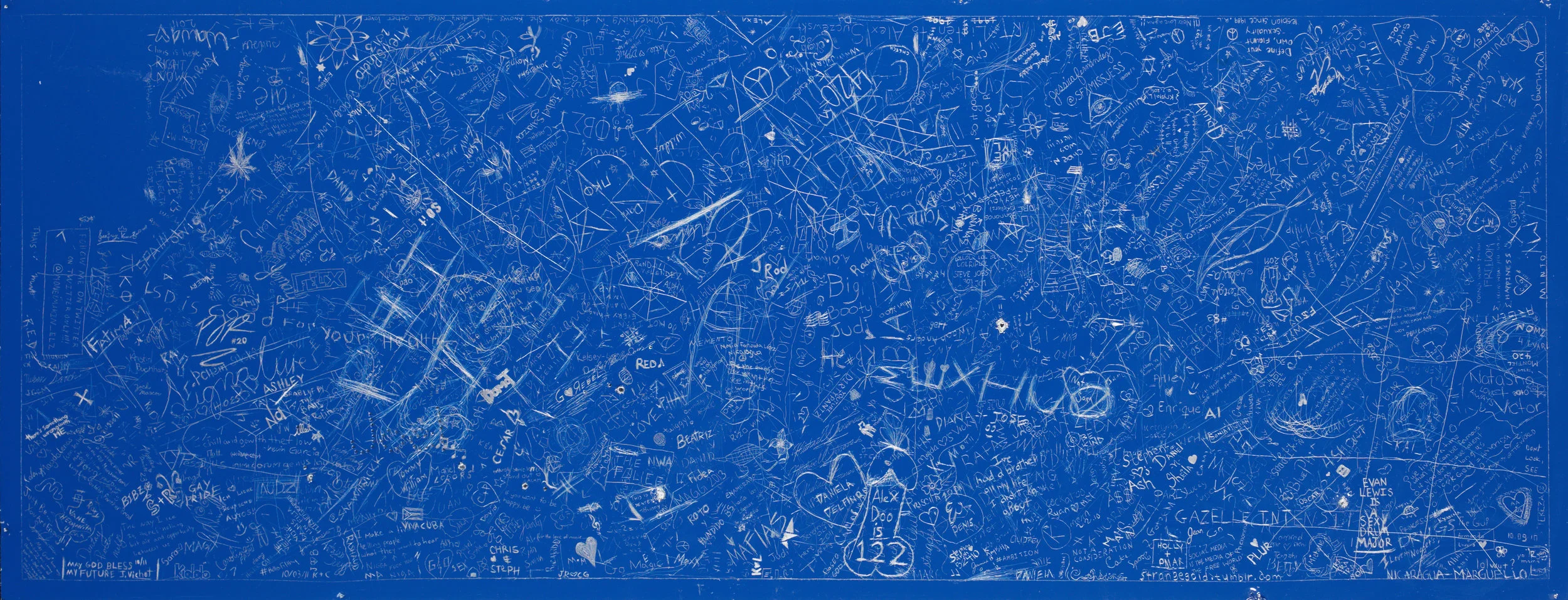Autographs, Carved aluminum with factory painted finish. Subject: Autographs/Signatures. Location: Florida International University. (PS-SIGNFIU12)