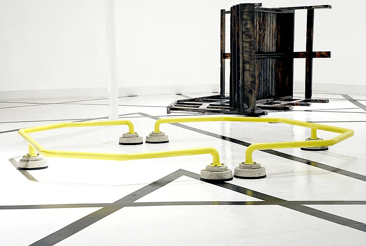 Riverdale , 2009. Steel, cement, and enamel. 110 x 110 inches