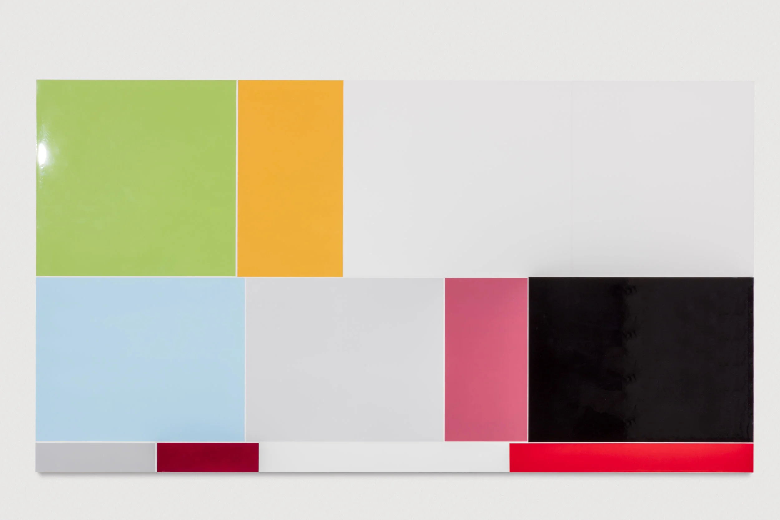 Rg. 73, Rage, (Feelings and Emotions Chart), Polished urethane on canvas, 58 X 121 inches