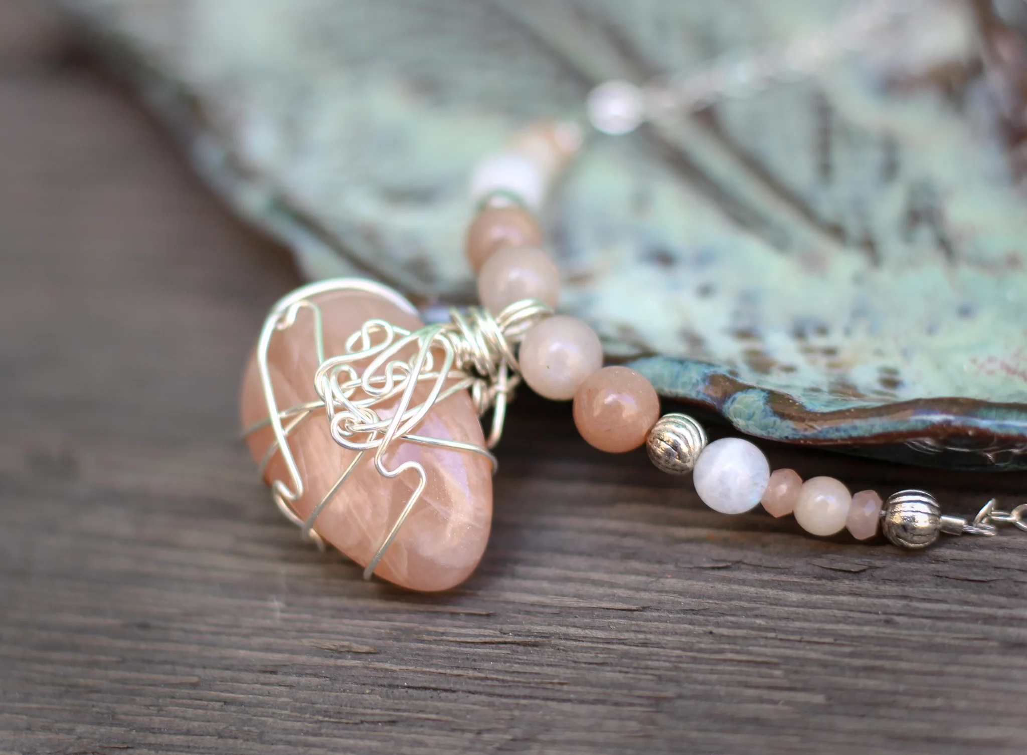 Peach Moonstone Necklace