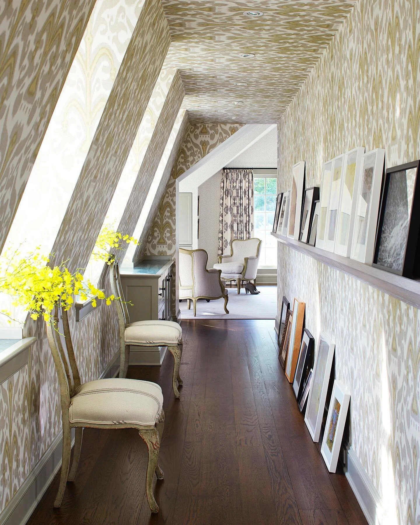 Utilise hallways and corridors by showcasing collections of art to stop people in their tracks. In this project, we installed an art ledge that spans the length of the space, making it easy to rotate collections on display, keeping things fresh and e