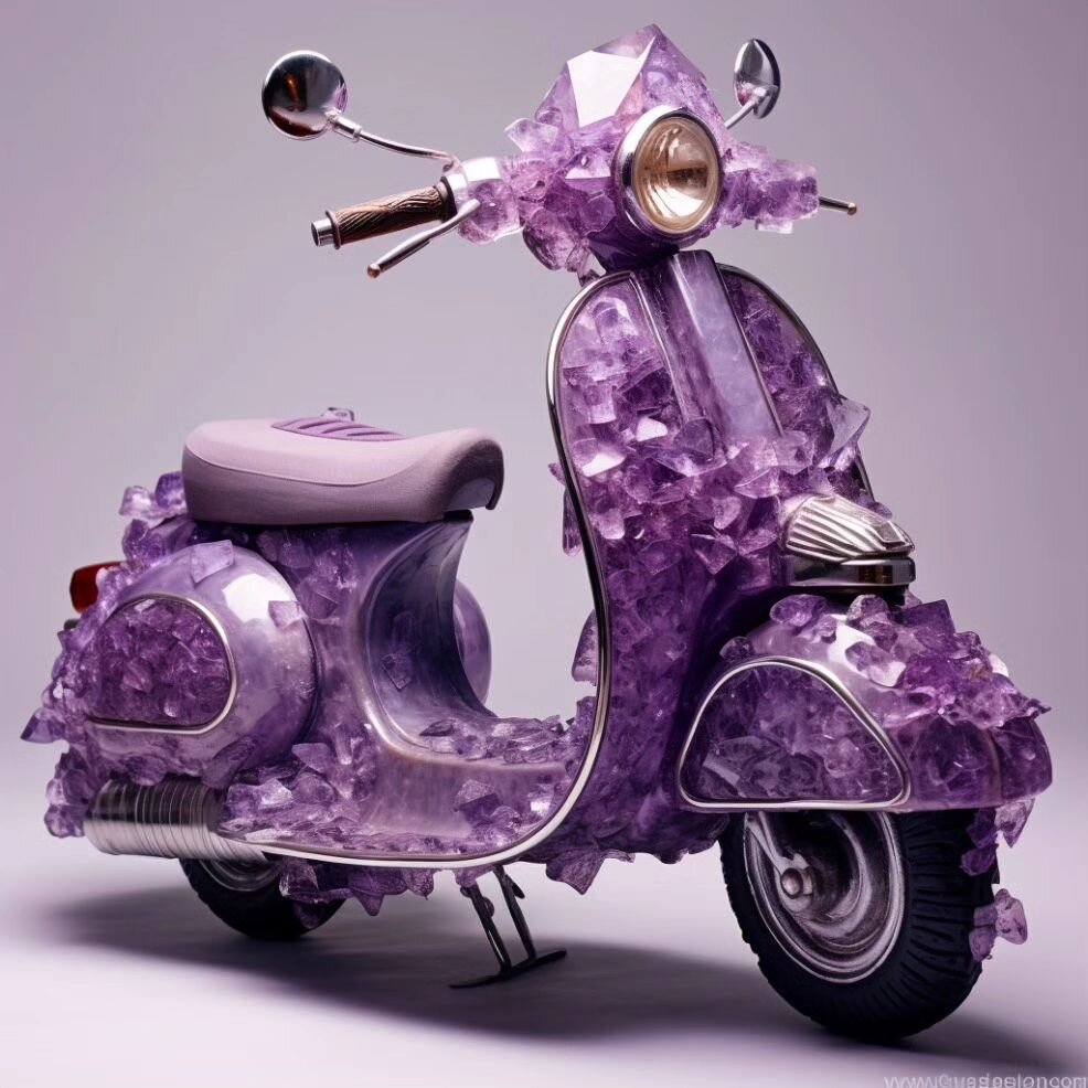 My mother loves amethyst so this Vespa is dedicated to her 💕

A mi madre le encanta la amatista as&iacute; que esta Vespa va dedicada para ella 💕

#vespa #amethyst #luxury #vespadesign #healingstones #luxurylifestyle #motorbike #purple #violet #ins