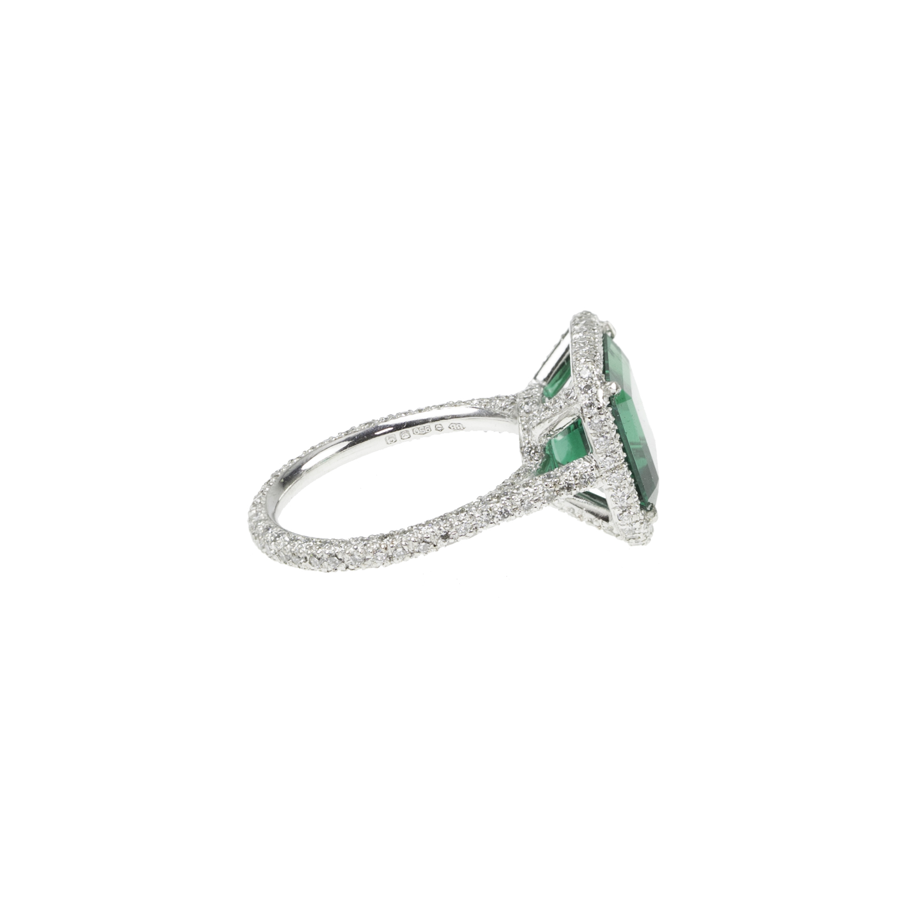 Emerald & Diamond Microset Ring