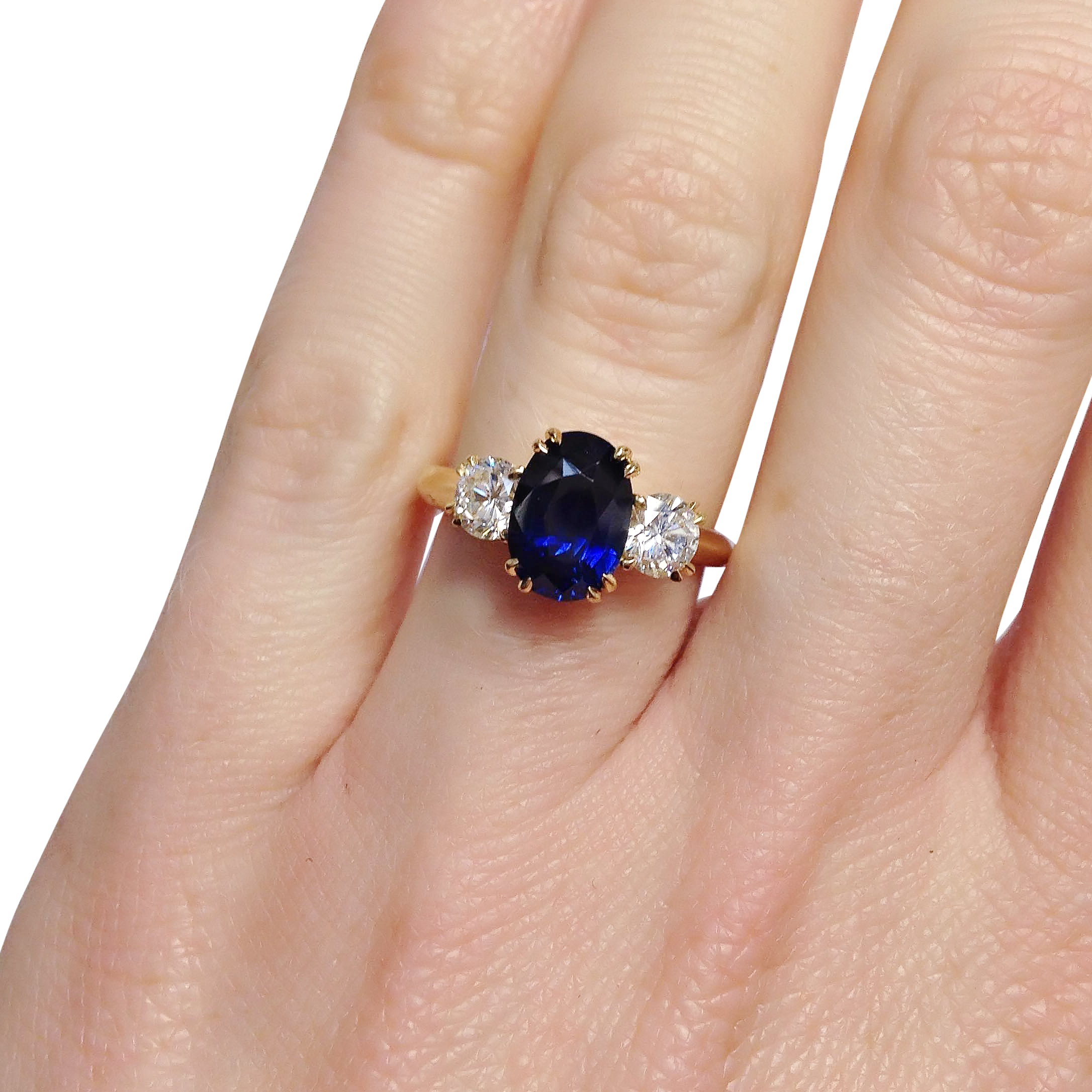 Sapphire Diamond 3 Stone Alternative Engagement Ring or Right Hand Ring  #alternati… | Alternative engagement rings, Stone engagement rings, 3 stone  engagement rings