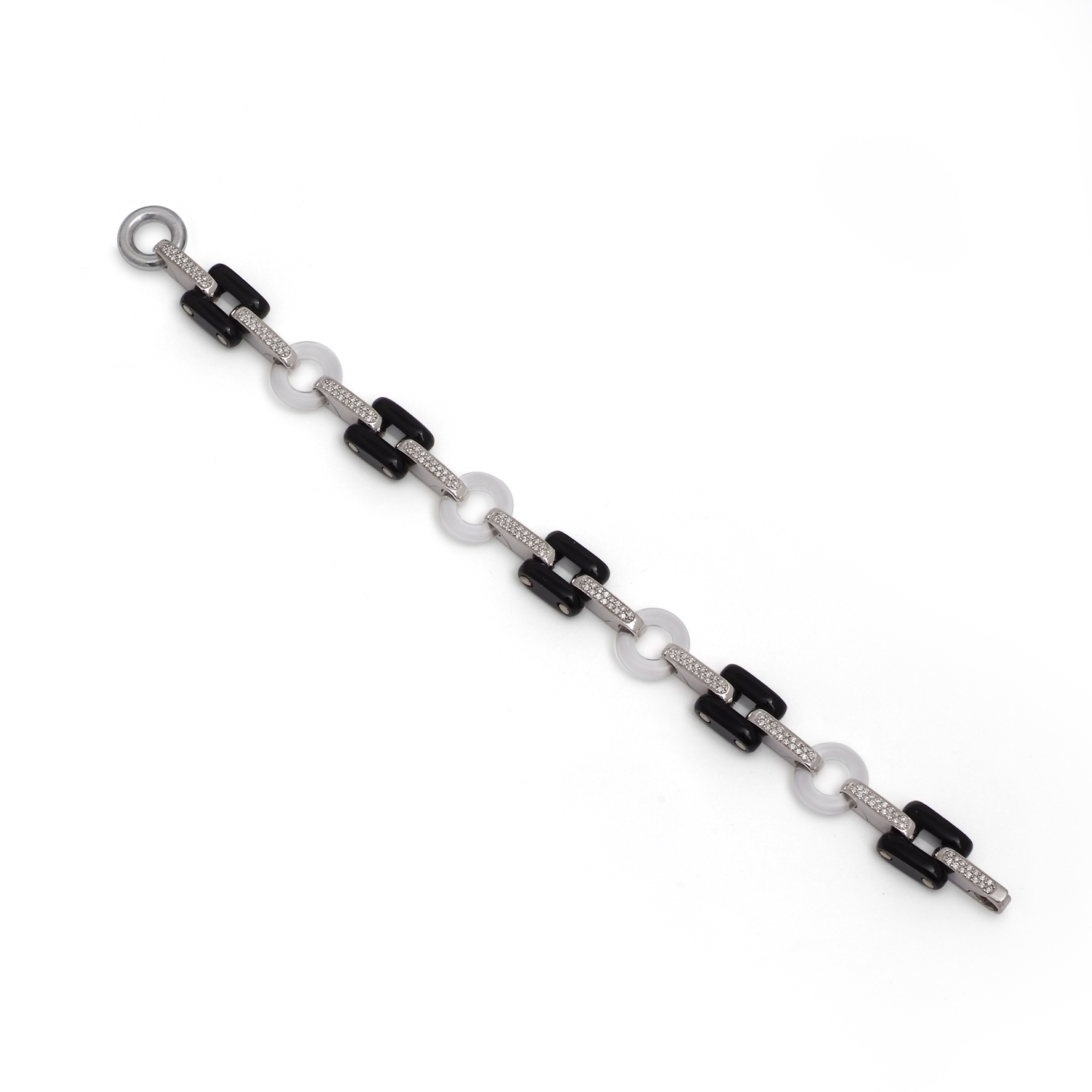 Onyx Rock Crystal Diamond Bracelet Bear Brooksbank Onyx Rock Crystal Diamond Bracelet Bear Brooksbank