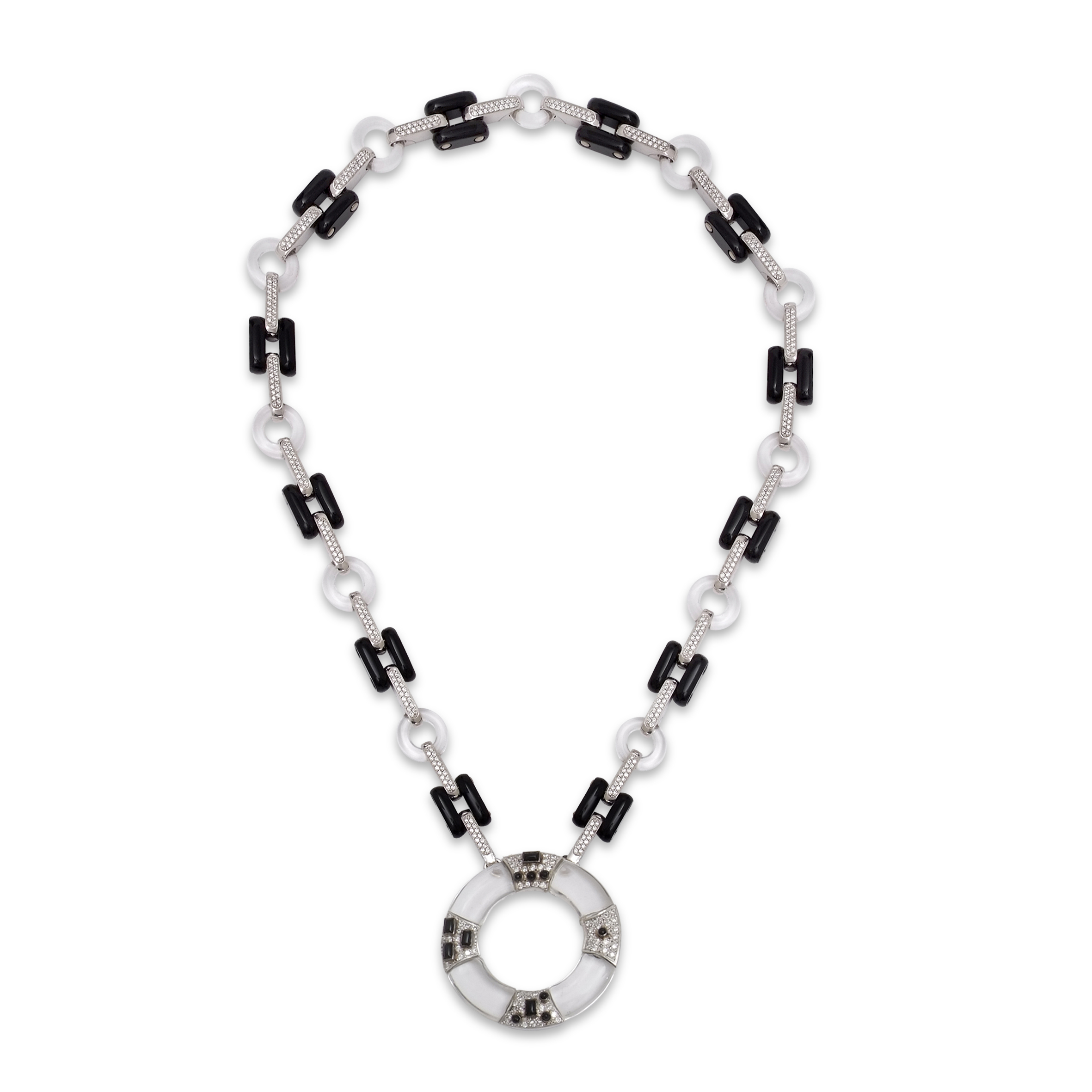 Onyx-rock-crystal-and-onyx-bespoke-necklace-with morse-code-disc.jpg