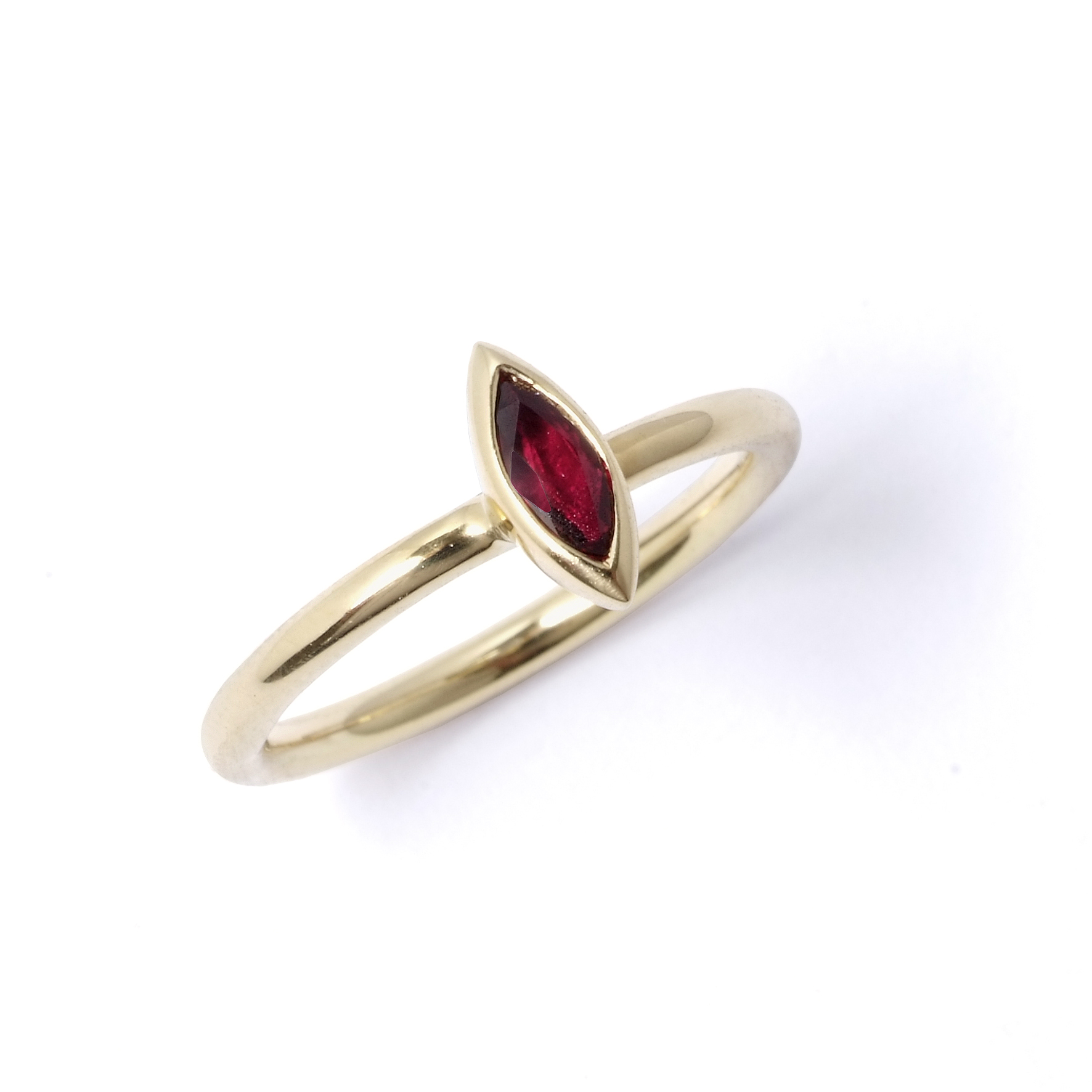 Dana Dow Jewellers 10K White Gold Round Cut Ruby and 0.07cttw Diamond Stacking  Ring | Southcentre Mall