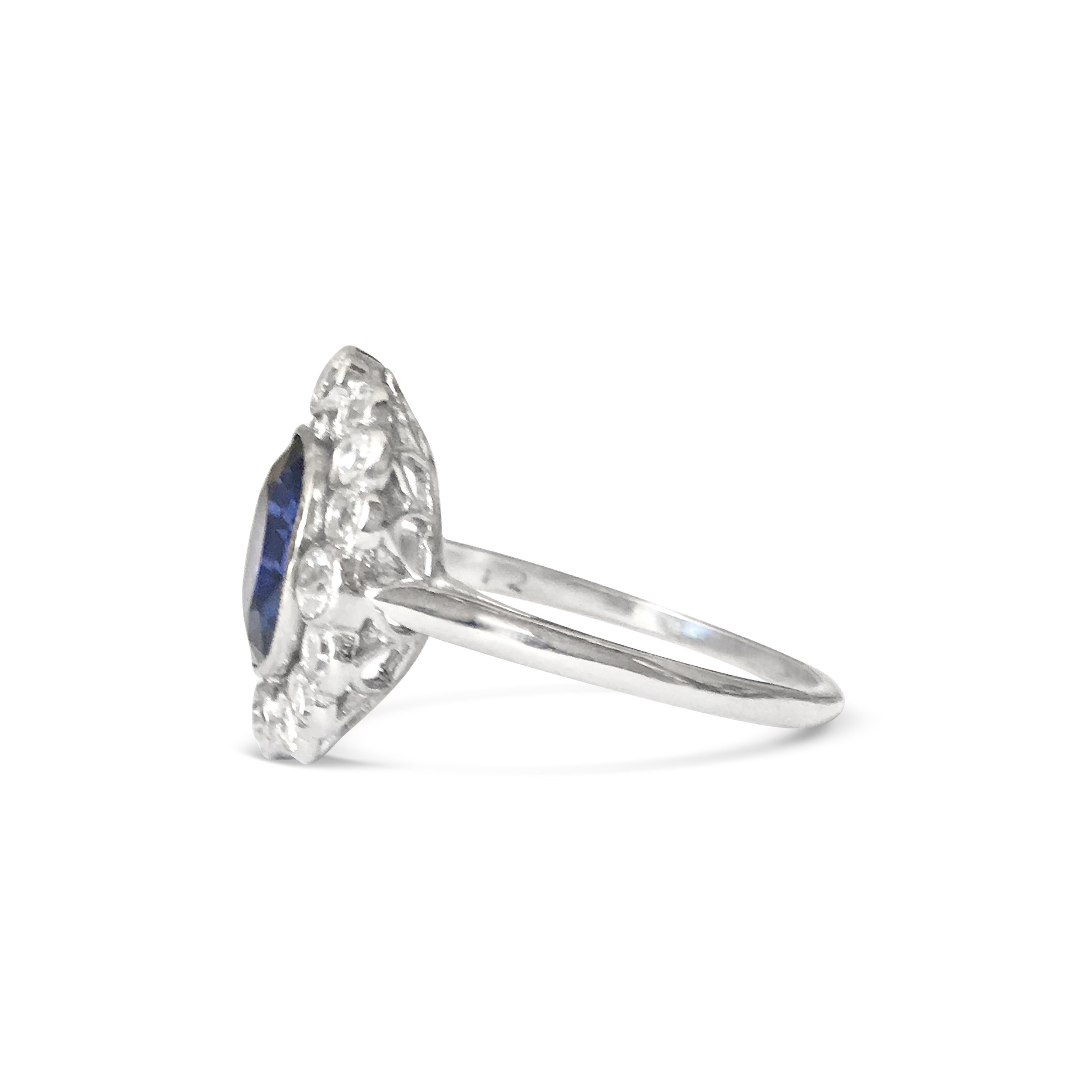 Sapphire & diamond halo ring