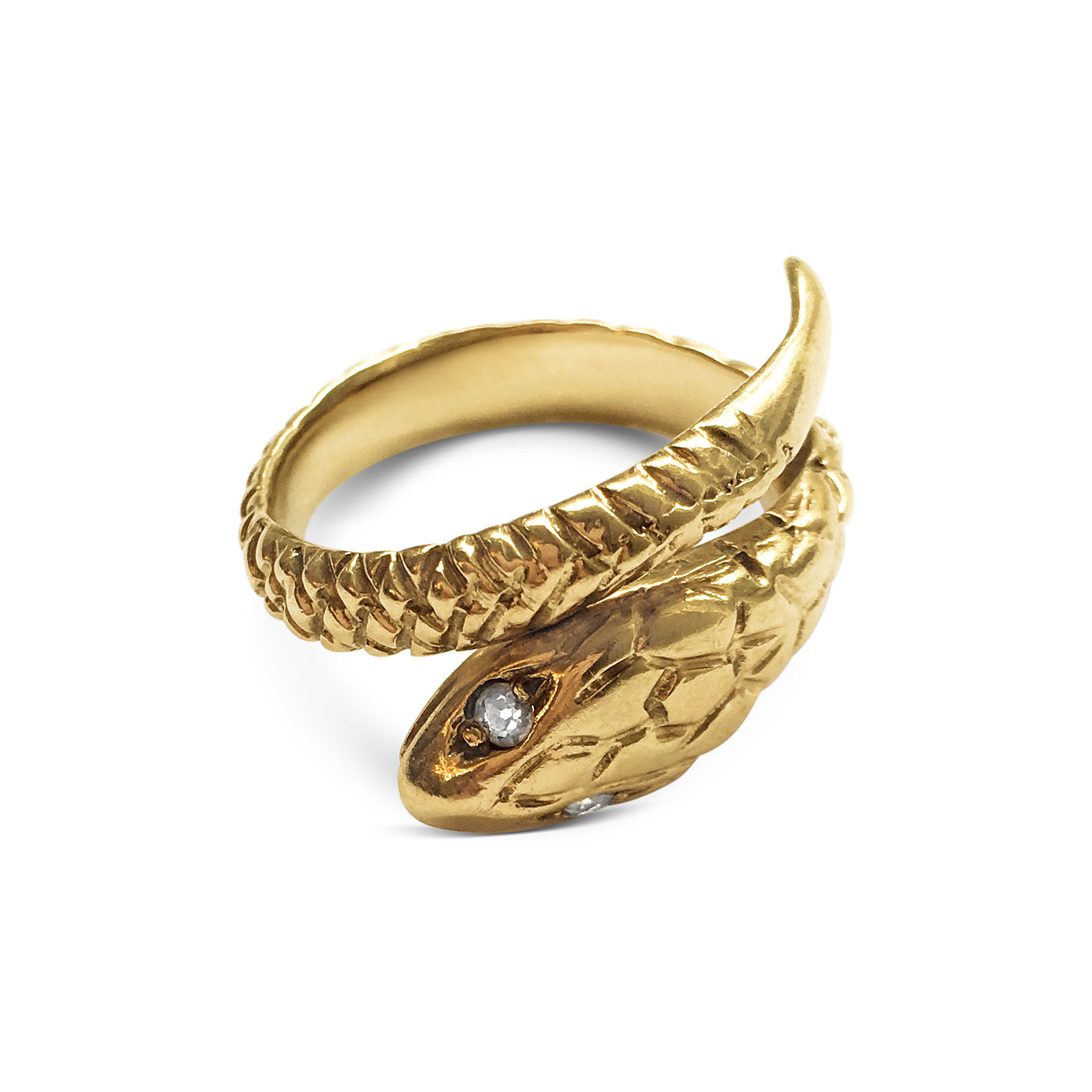 Vintage Gold Snake Ring Front