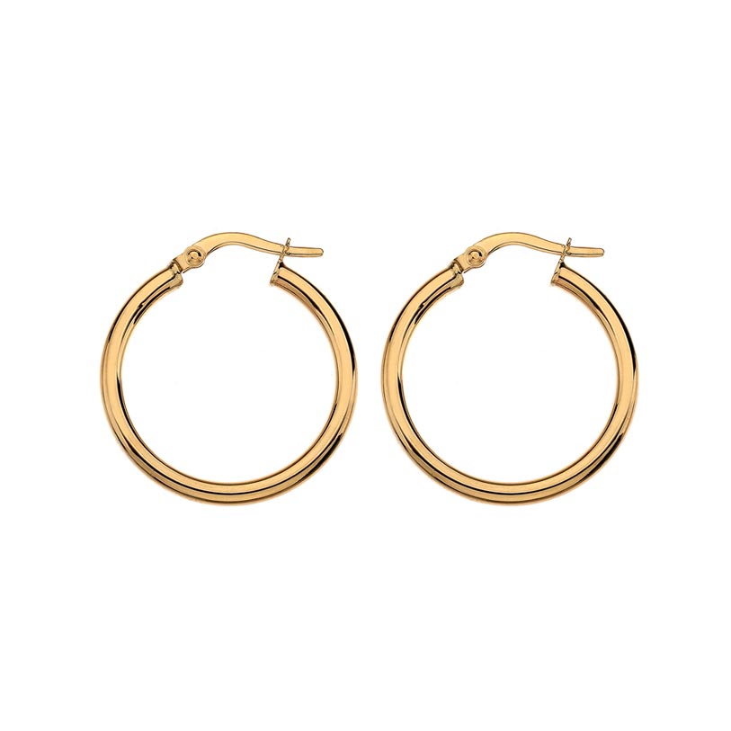 Large yellow gold hoop earrings