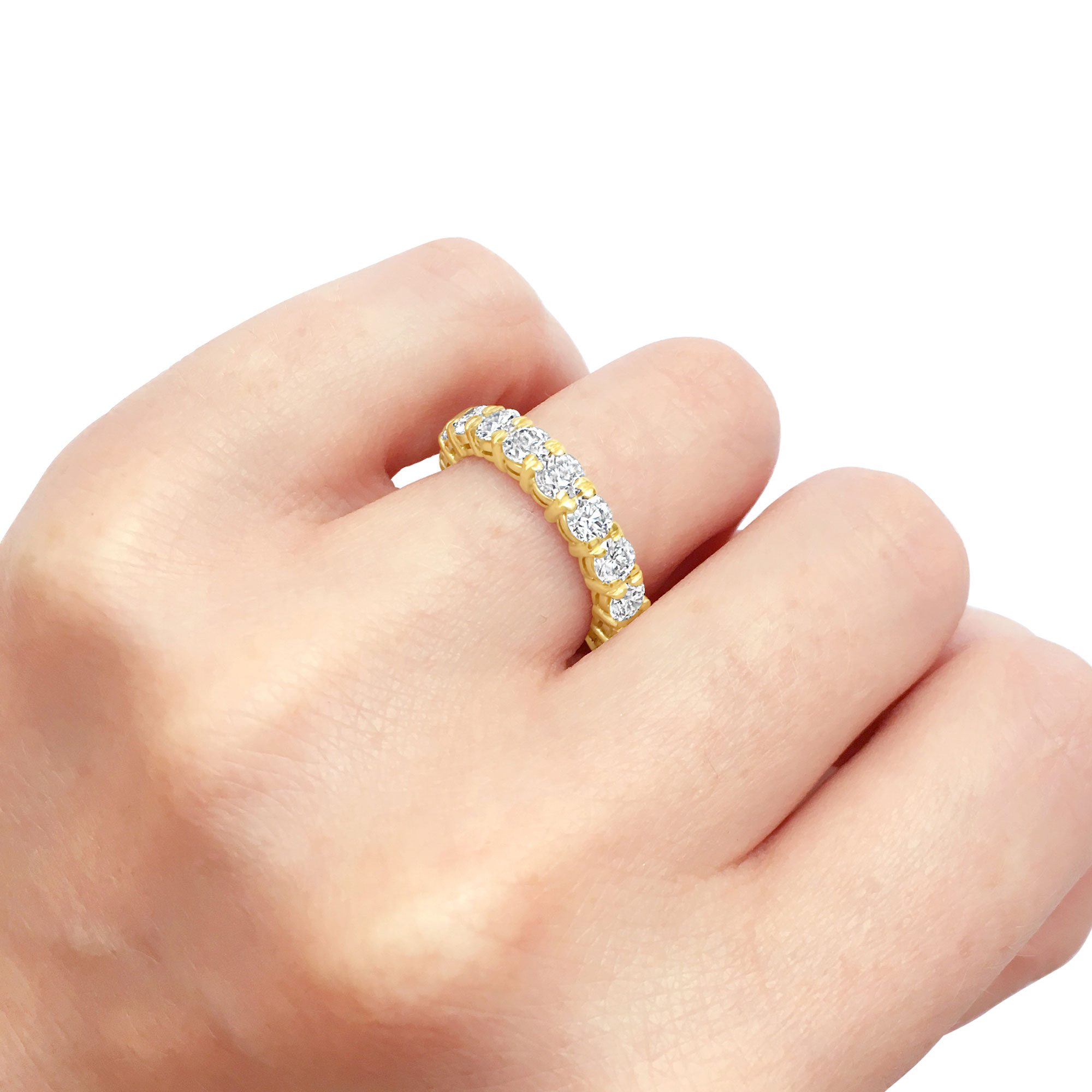 Diamond eternity ring with engagement ring