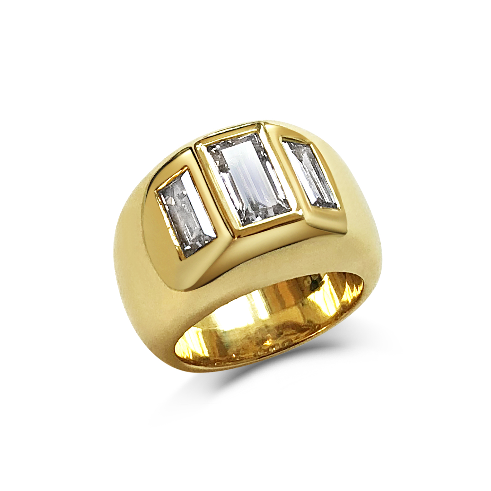 Baguette-cut diamond ring