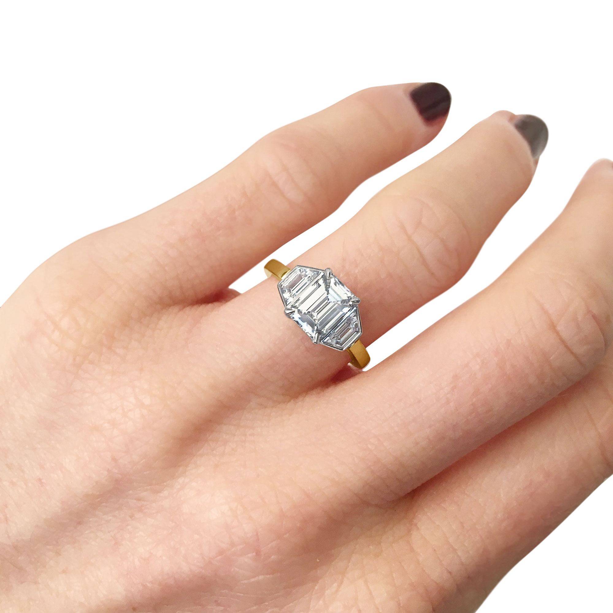Emerald -cut diamond ring