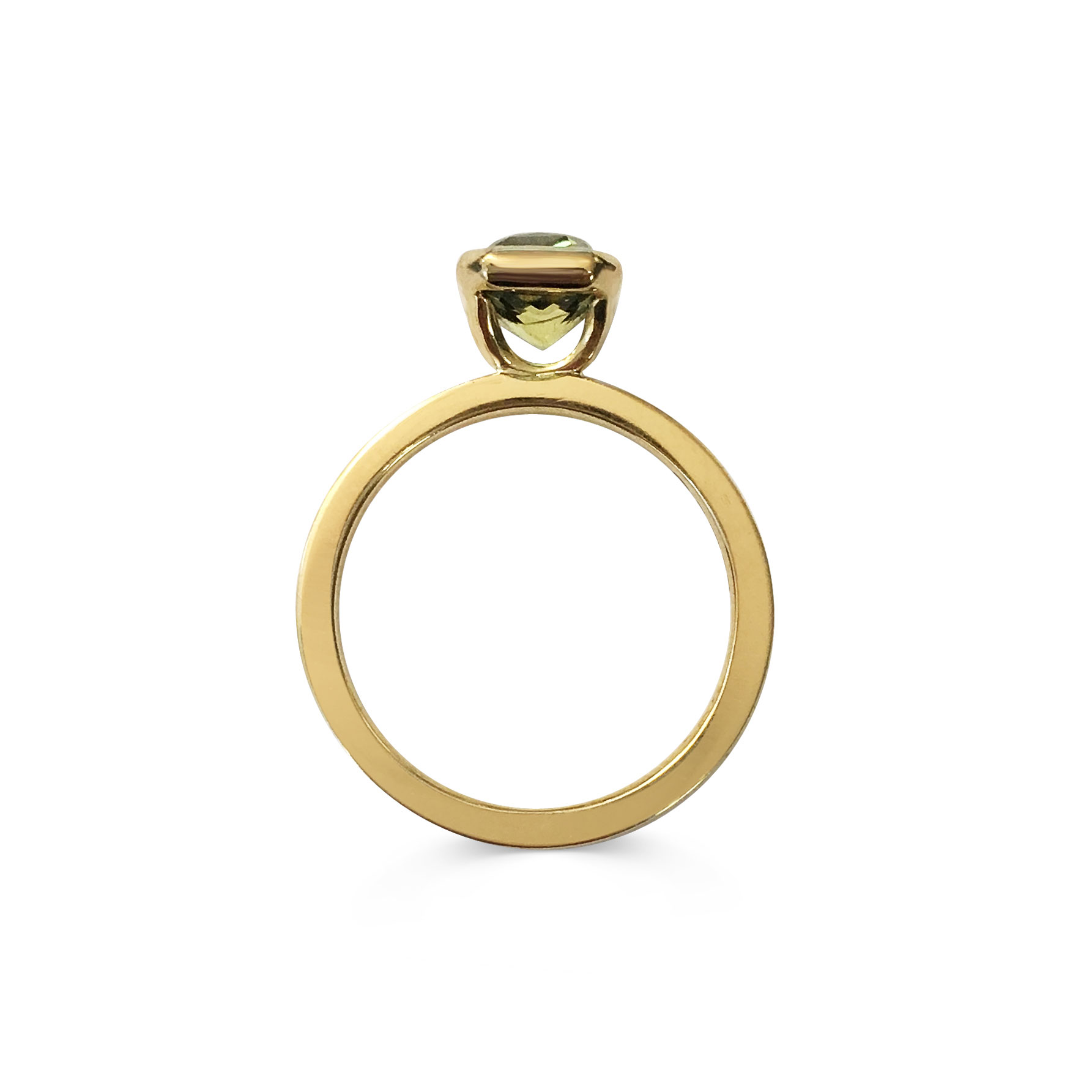Emerald-cut parti sapphire ring