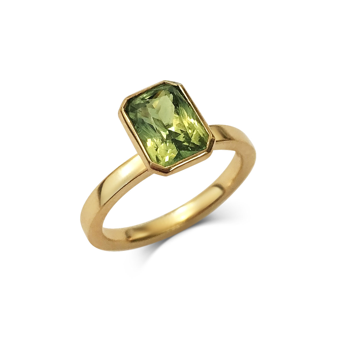 Emerald-cut parti sapphire ring