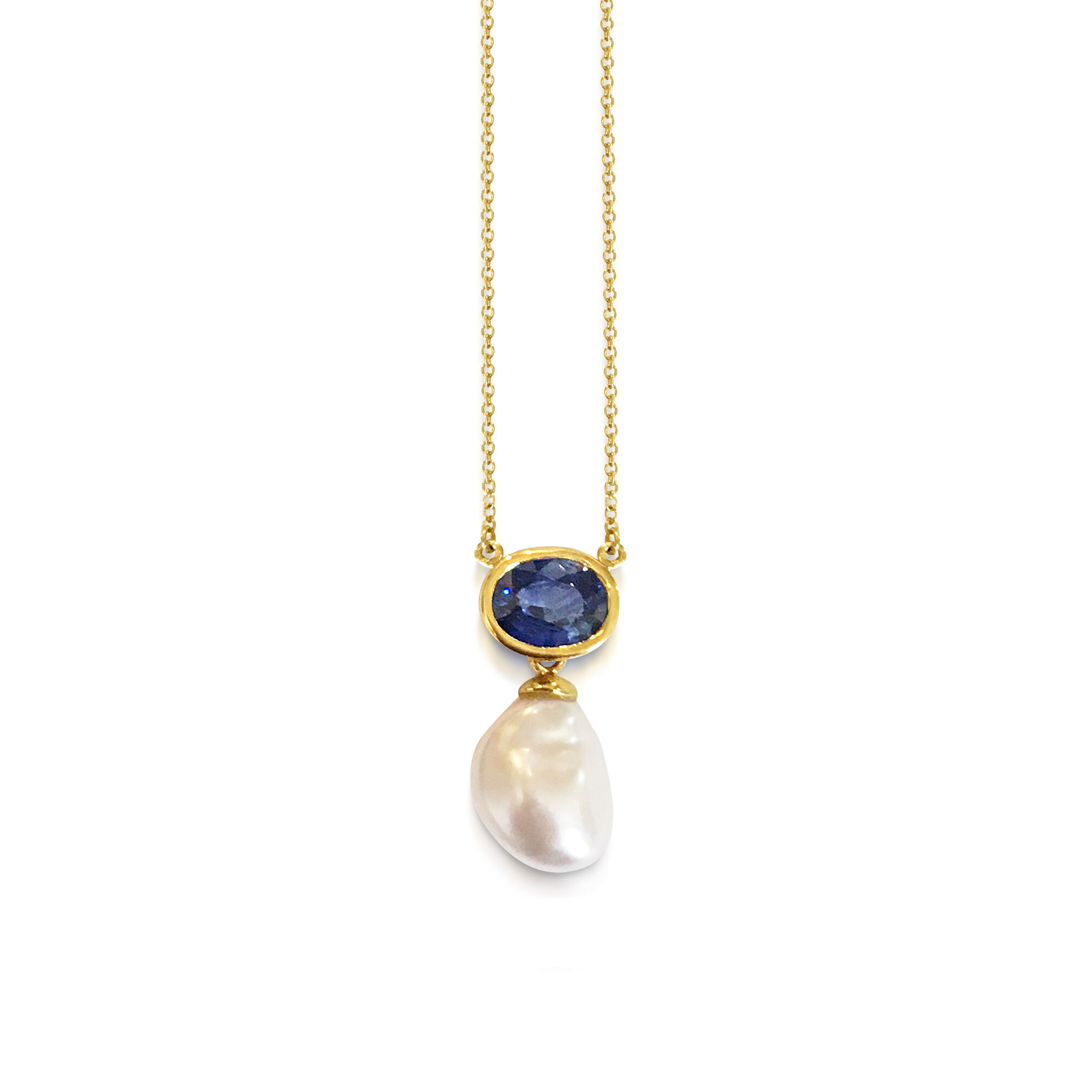 Sapphire and pearl pendant