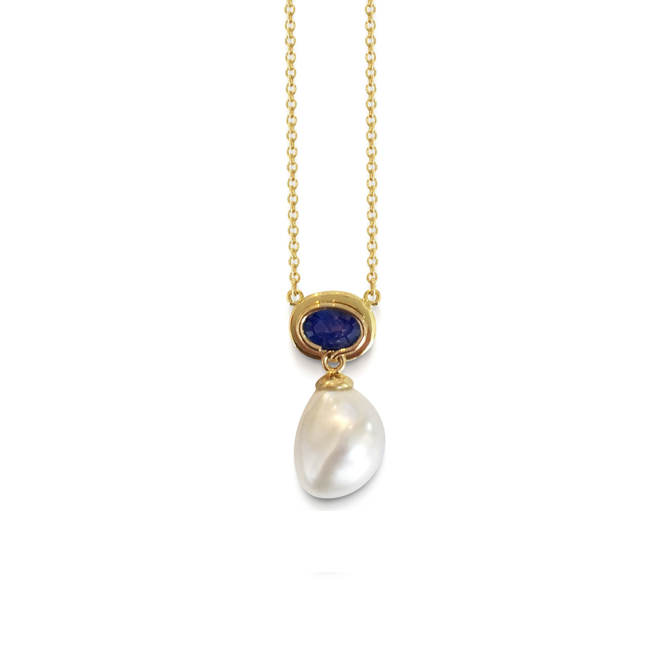 Sapphire and pearl pendant