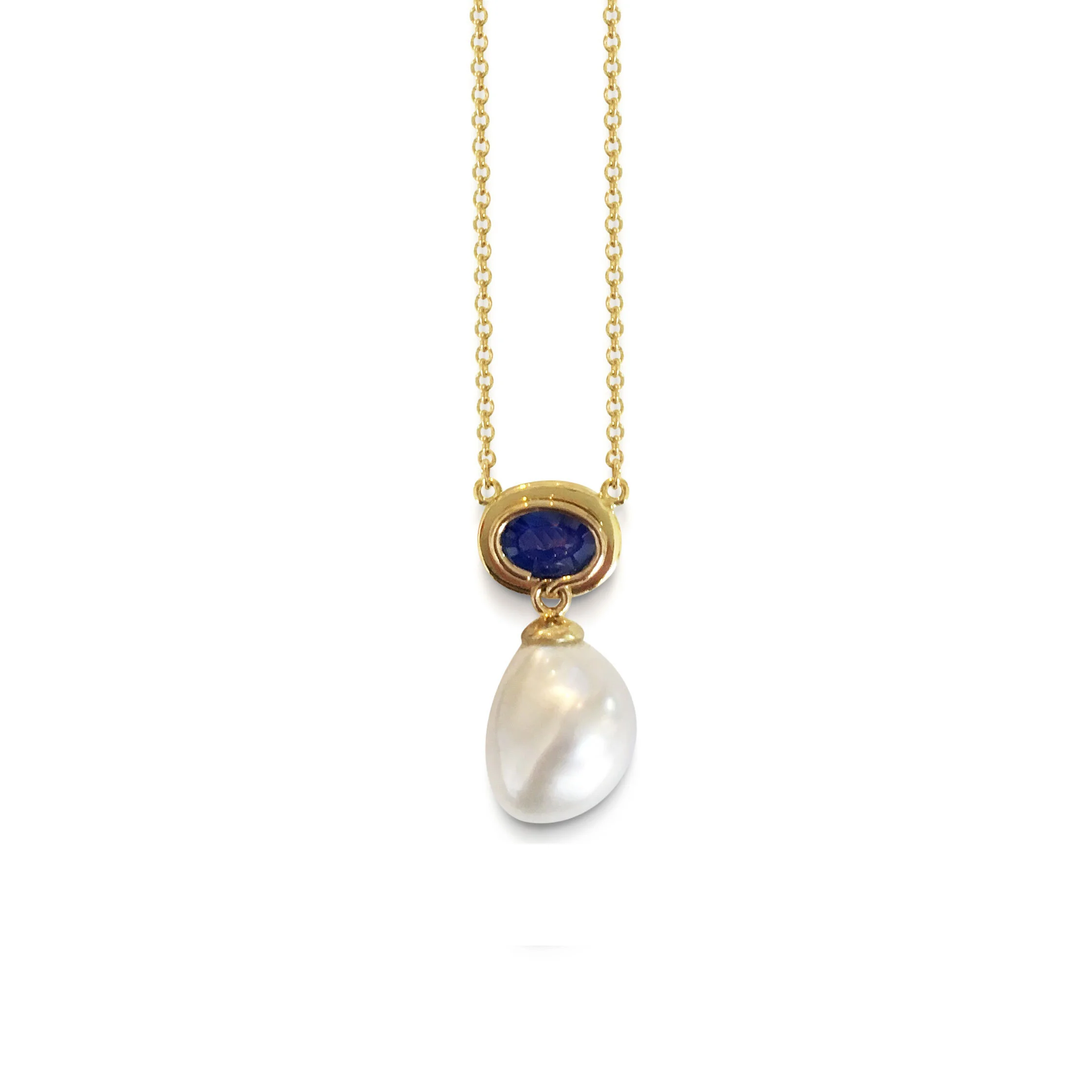 Sapphire and pearl pendant