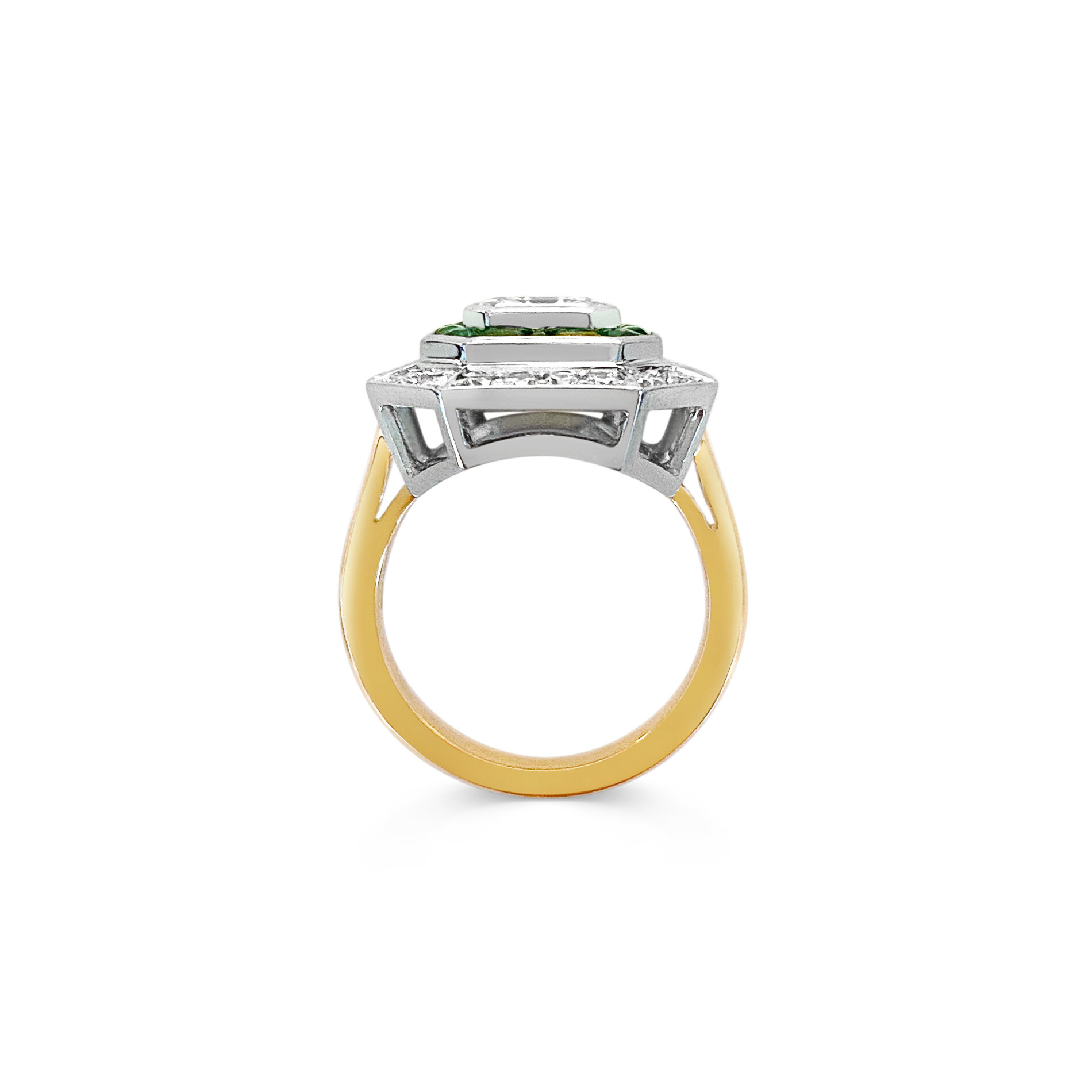 Emerald & diamond two-row target ring.jpg