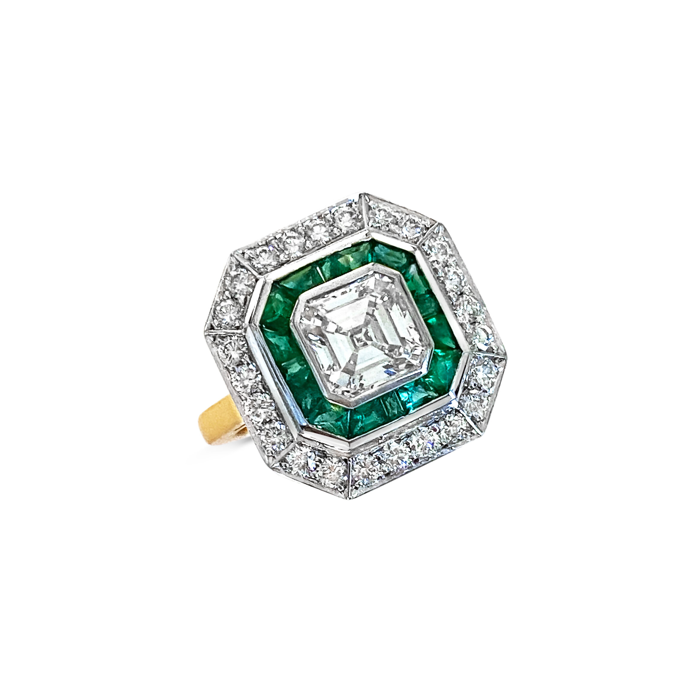 Emerald & diamond two-row target ring top.jpg