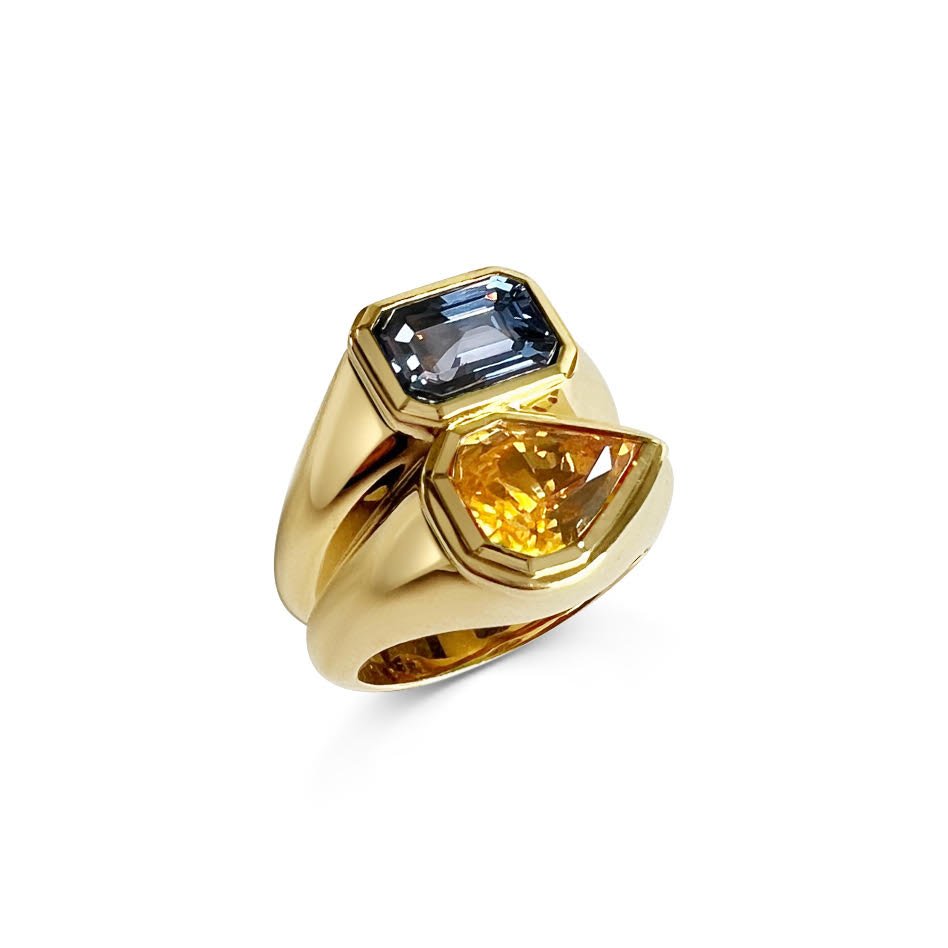 Two Stone Pear Moissanite Engagement Ring, Toi et Moi Ring - JaneysJewels