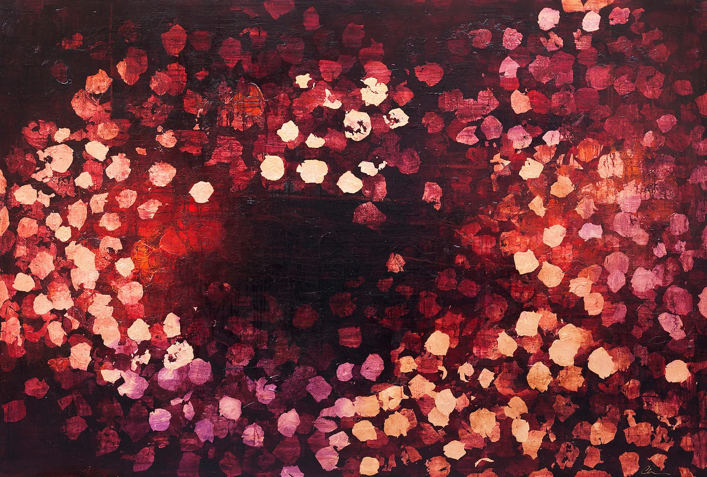 Falling Autumn Leaves in Copper
