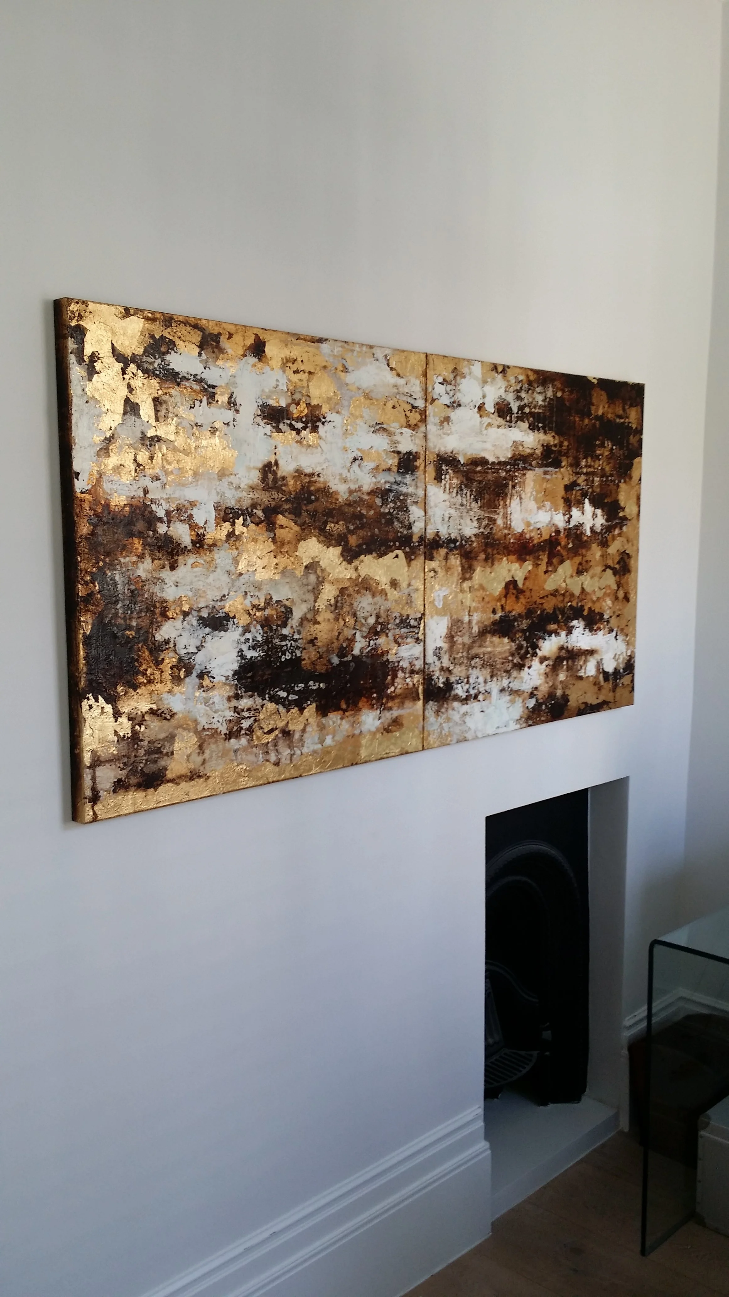 Diptych in Gold and White