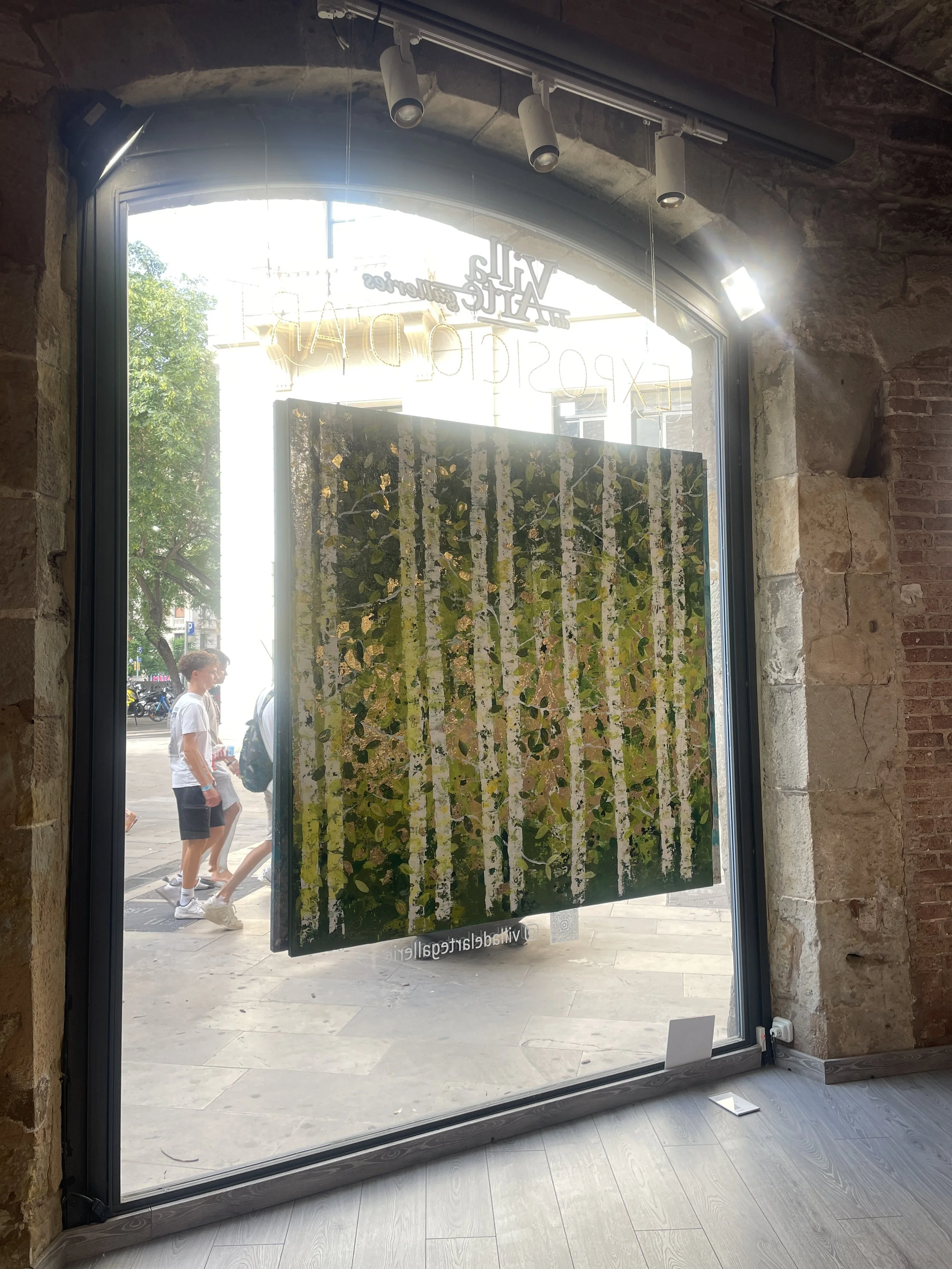 KOMOREBI in Green and Gold 150cm sq