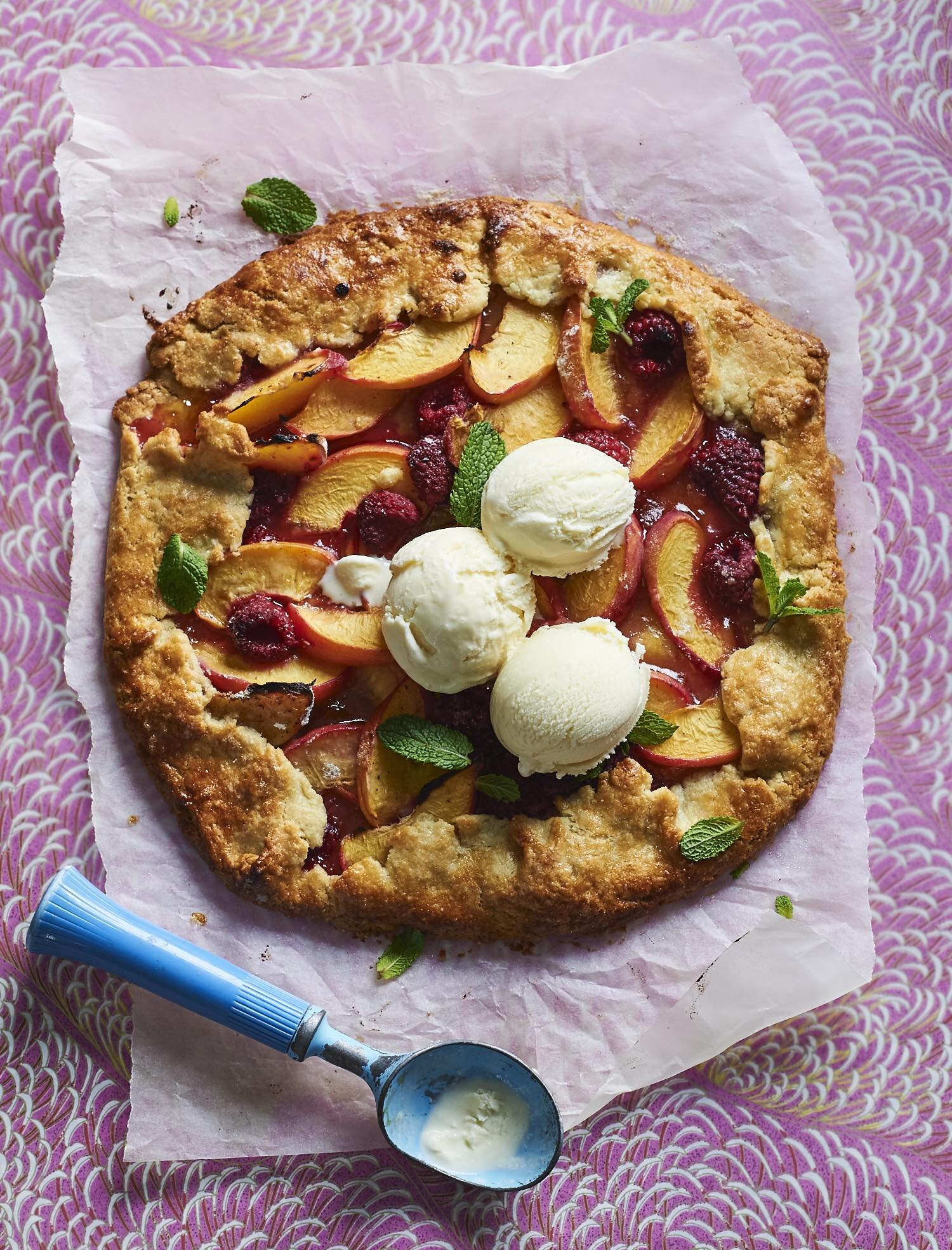 Peach and Raspberry Galette - Photography by Faith Mason
