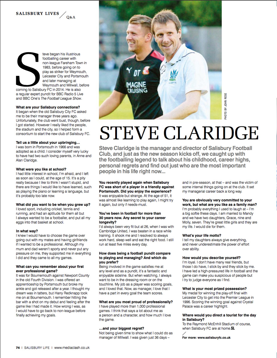 Steve Claridge - Salisbury FC Manager