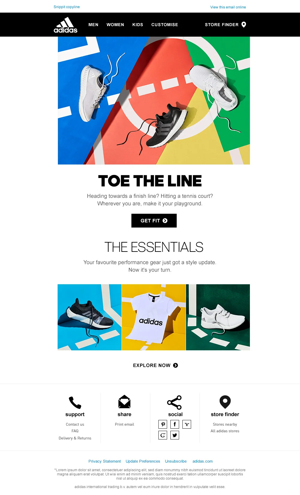 adidas newsletter