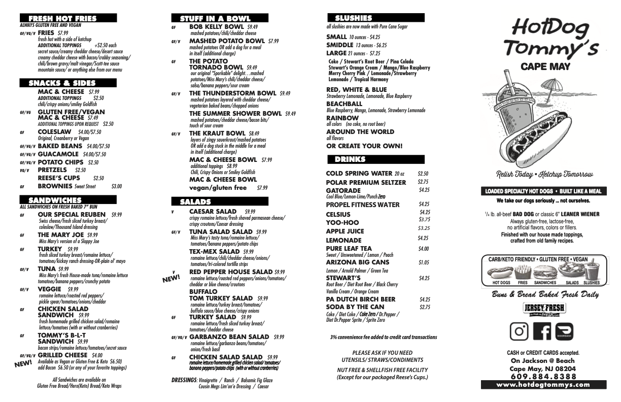 Hot Dog Tommy's Menu (Updated August 2026)