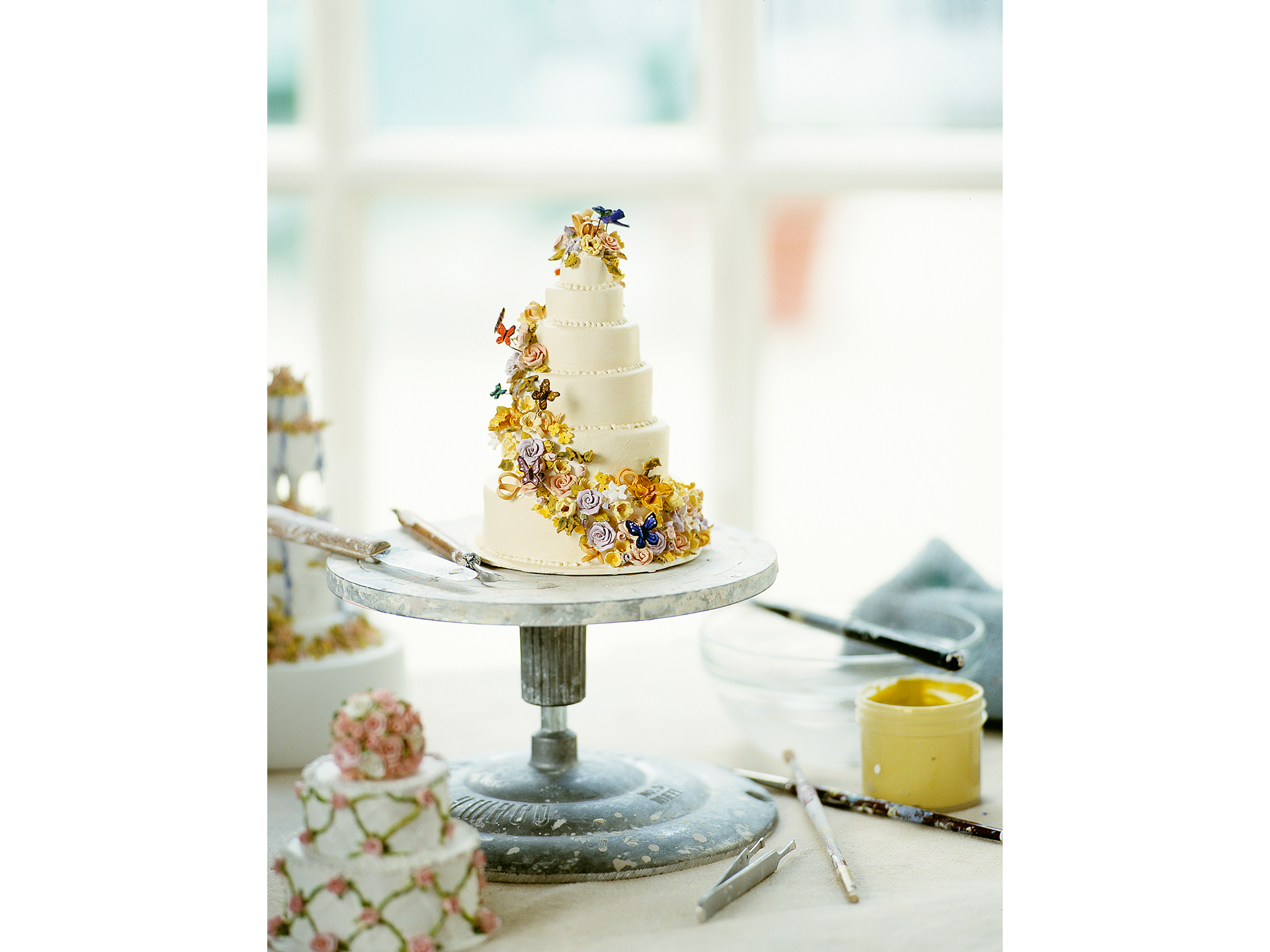 Editorial photograph by Craig Anderson for magazine of miniature ceramic wedding cake