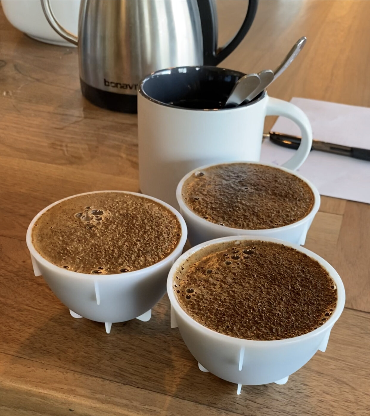 Cupping! Stay tuned for future cupping courses and other coffee “how-tos”