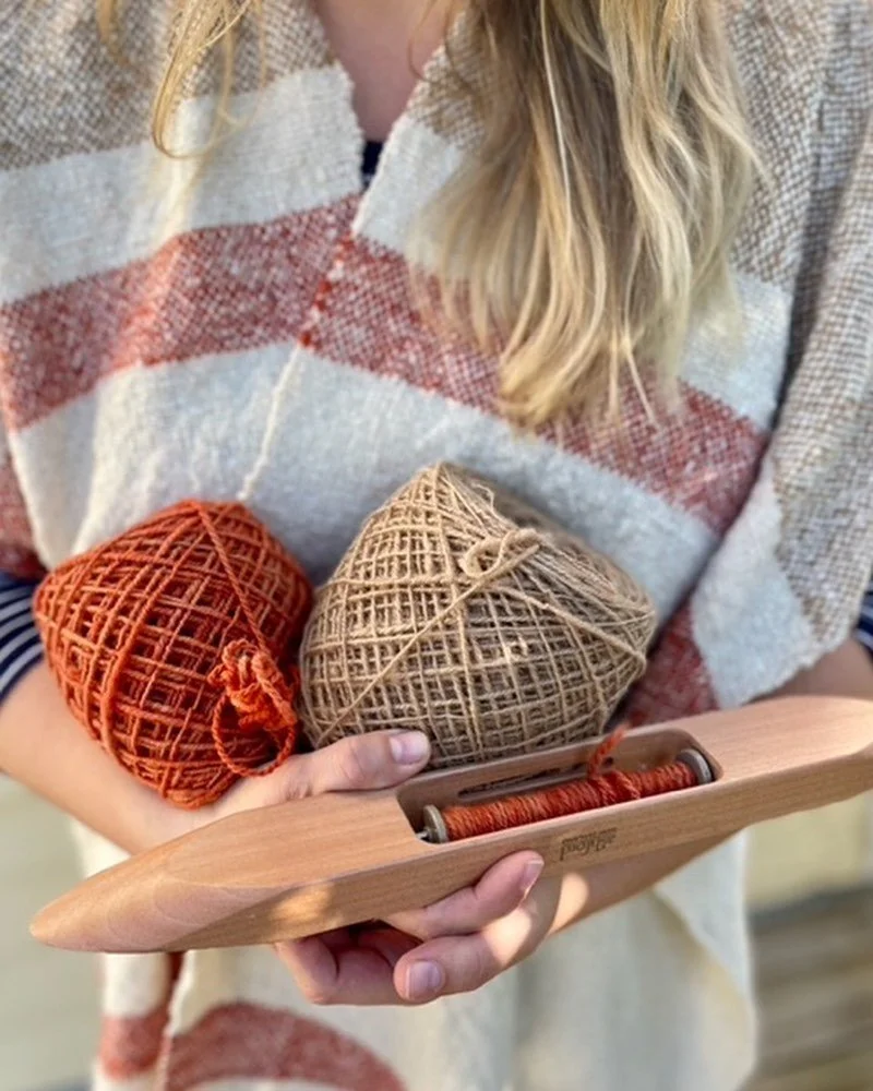 The From Sheep to Shawl Makers have finished their projects and the results are incredible! 

This shawl was made by @natalie.claire.reece and is a plain weave, 8 epi that is worked from back to front. The warp was split at the shoulders and woven wi