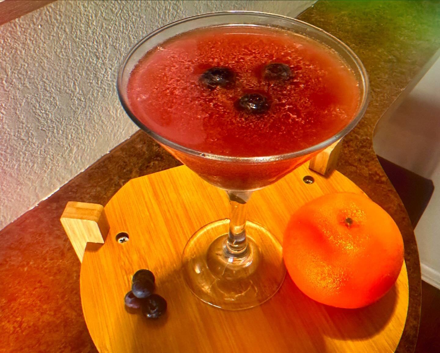 Come try our Blueberry Cosmo made with Tito&rsquo;s Vodka, House Made Blueberry Mash, A&ccedil;a&iacute; Juice, and Fresh Lime Juice.
